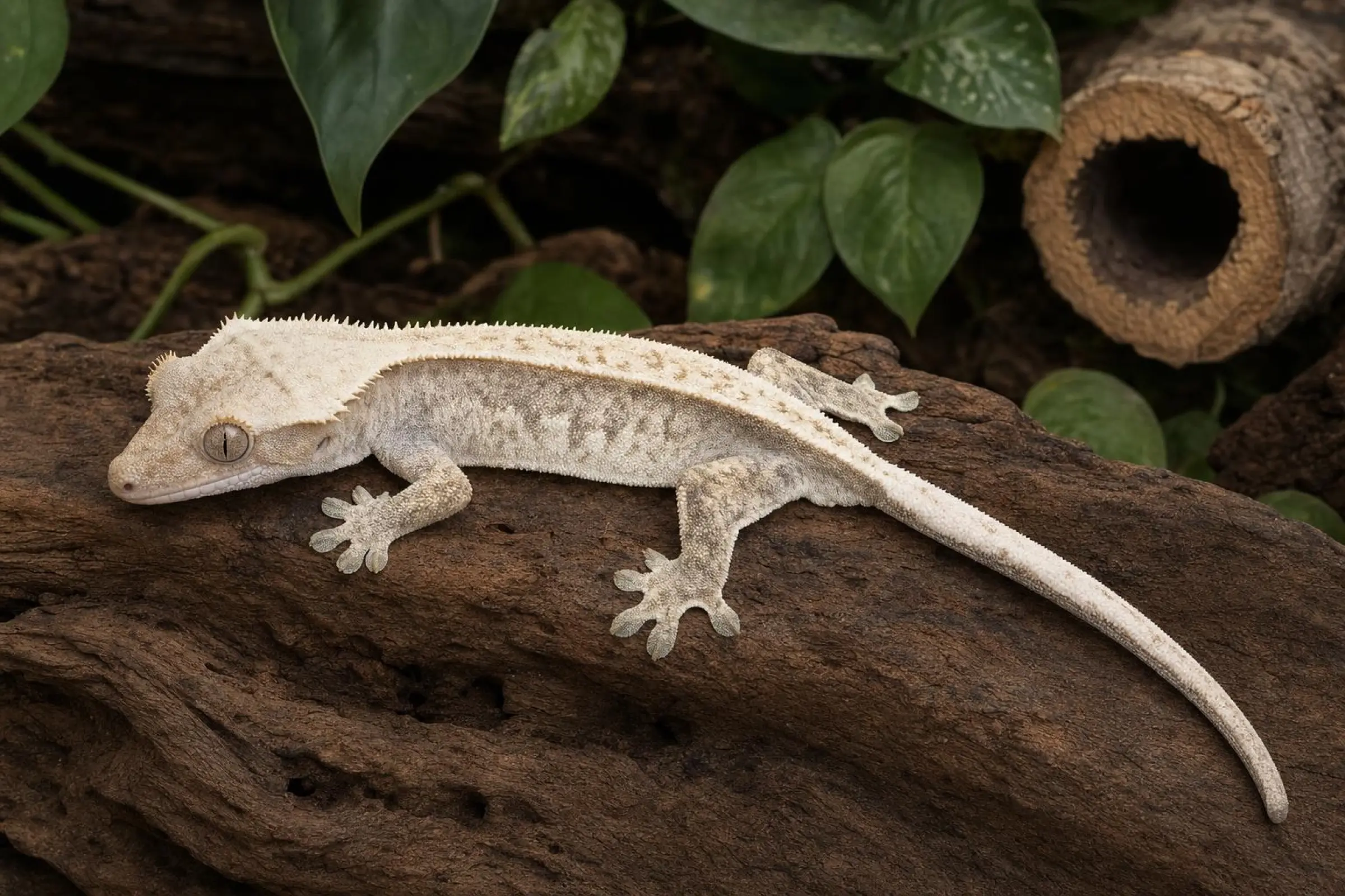 Gecko à crête Lilly White, Correlophus ciliatus