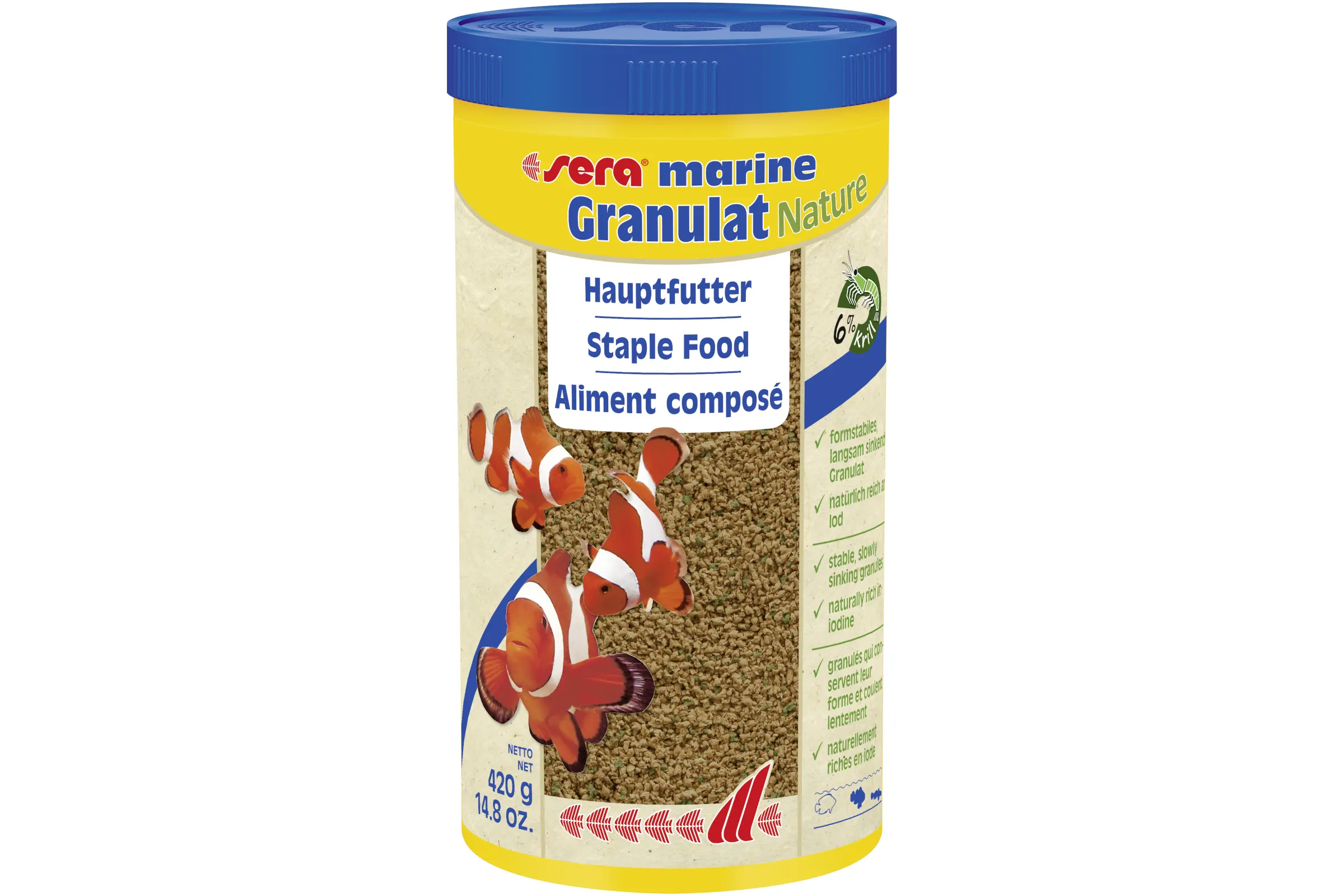 Sera MARIN Granulat Nature 1000 ml, aliment principal eau de mer