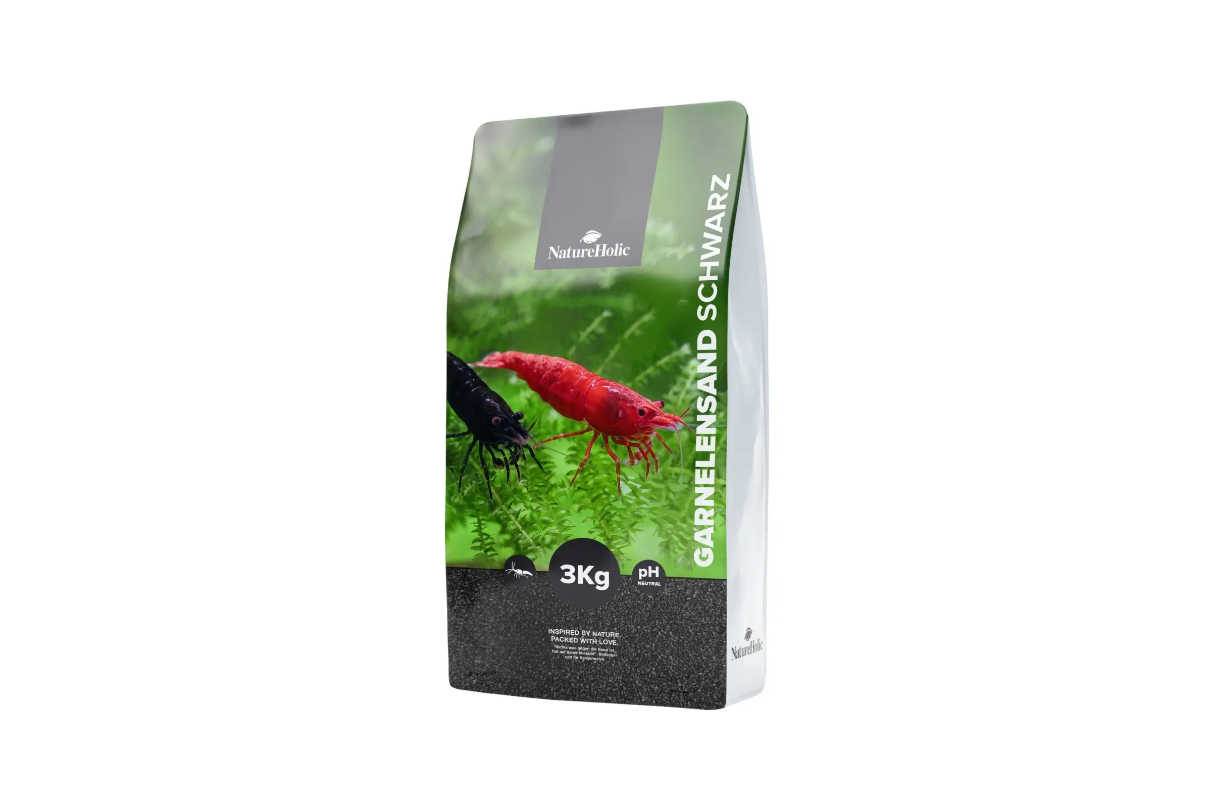 NatureHolic Sable pour crevettes Noir – sable d’aquarium pour crevettes – 3 kg