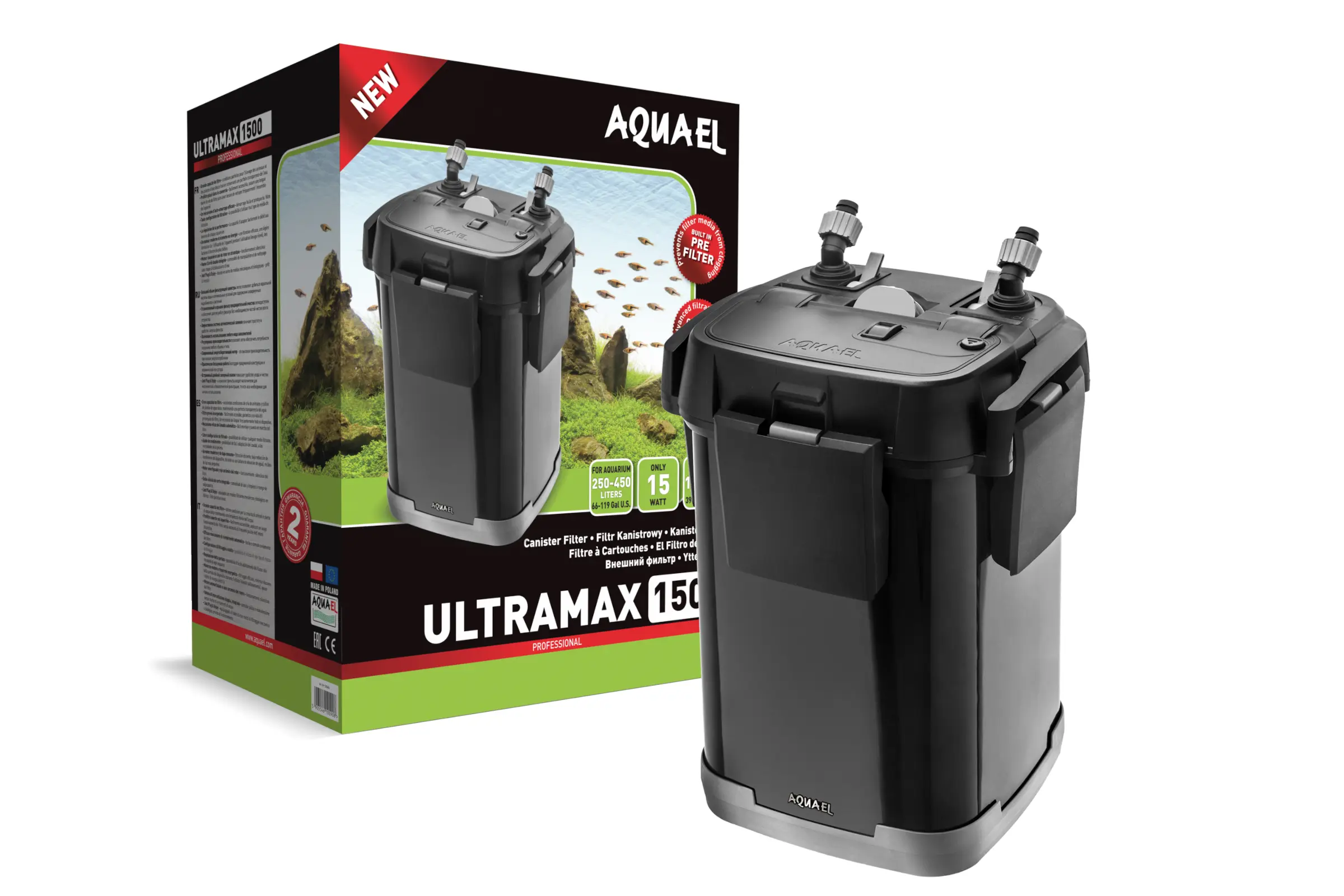 Filtre Aquael Ultramax 1500, filtre externe à cartouche