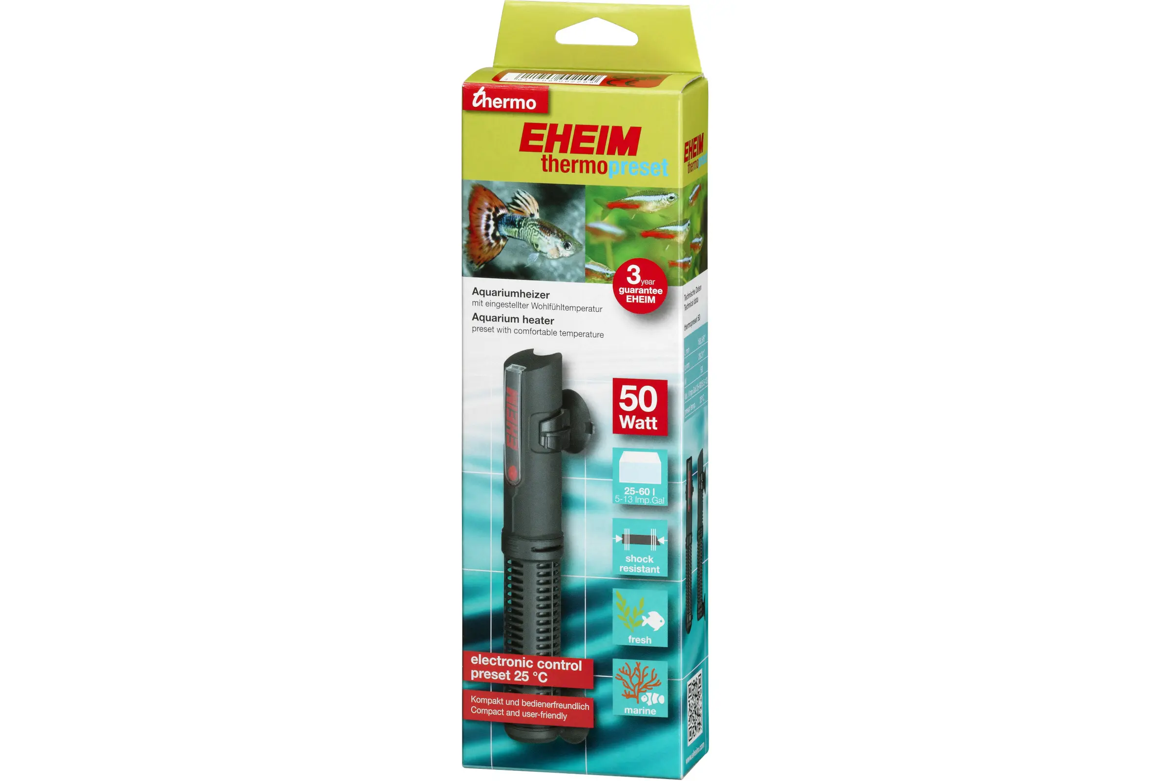 Chauffage d’aquarium constant EHEIM thermopreset – 50-200 watts