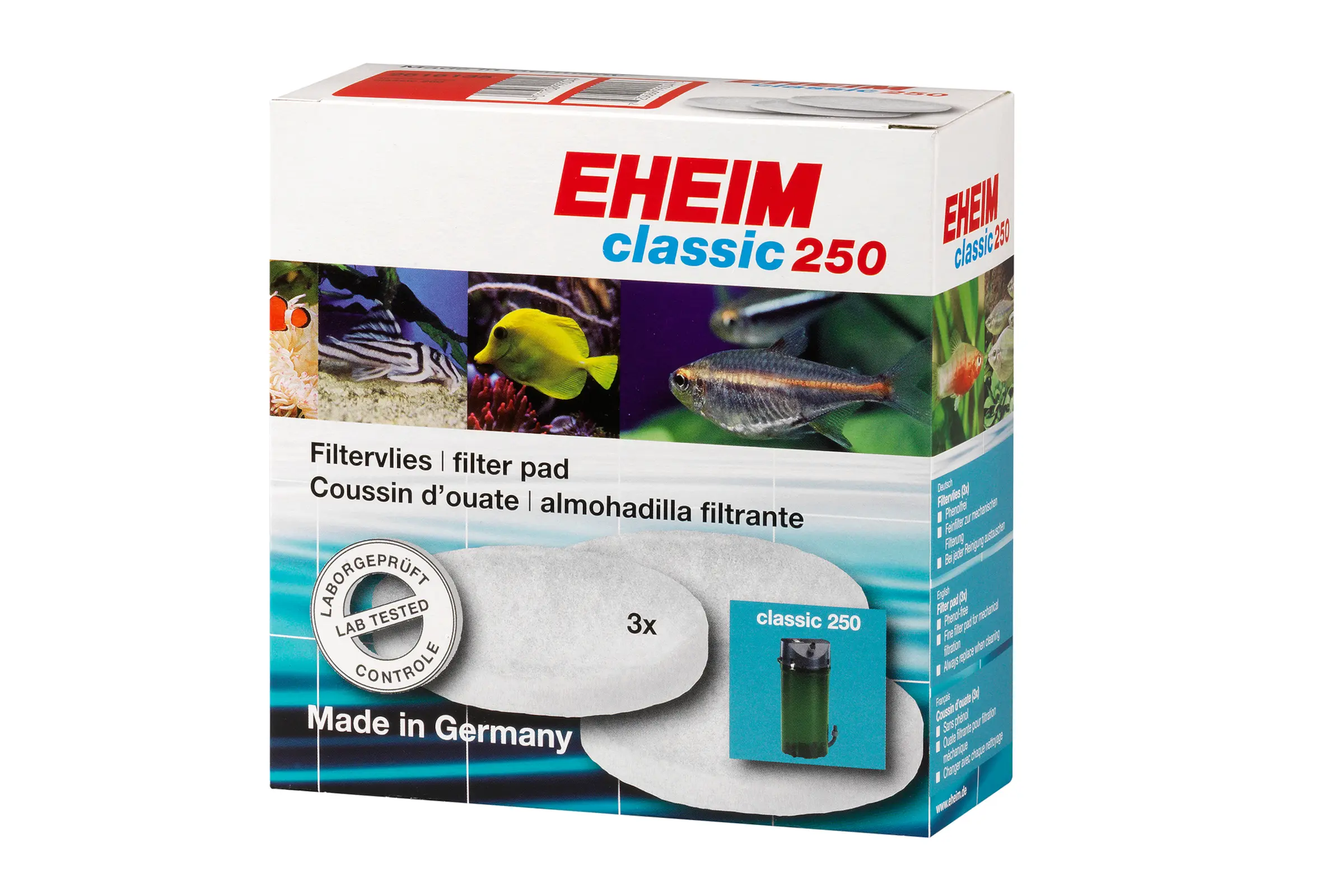 Ouates filtrantes Eheim pour Classic 250 (2213), 3 pièces