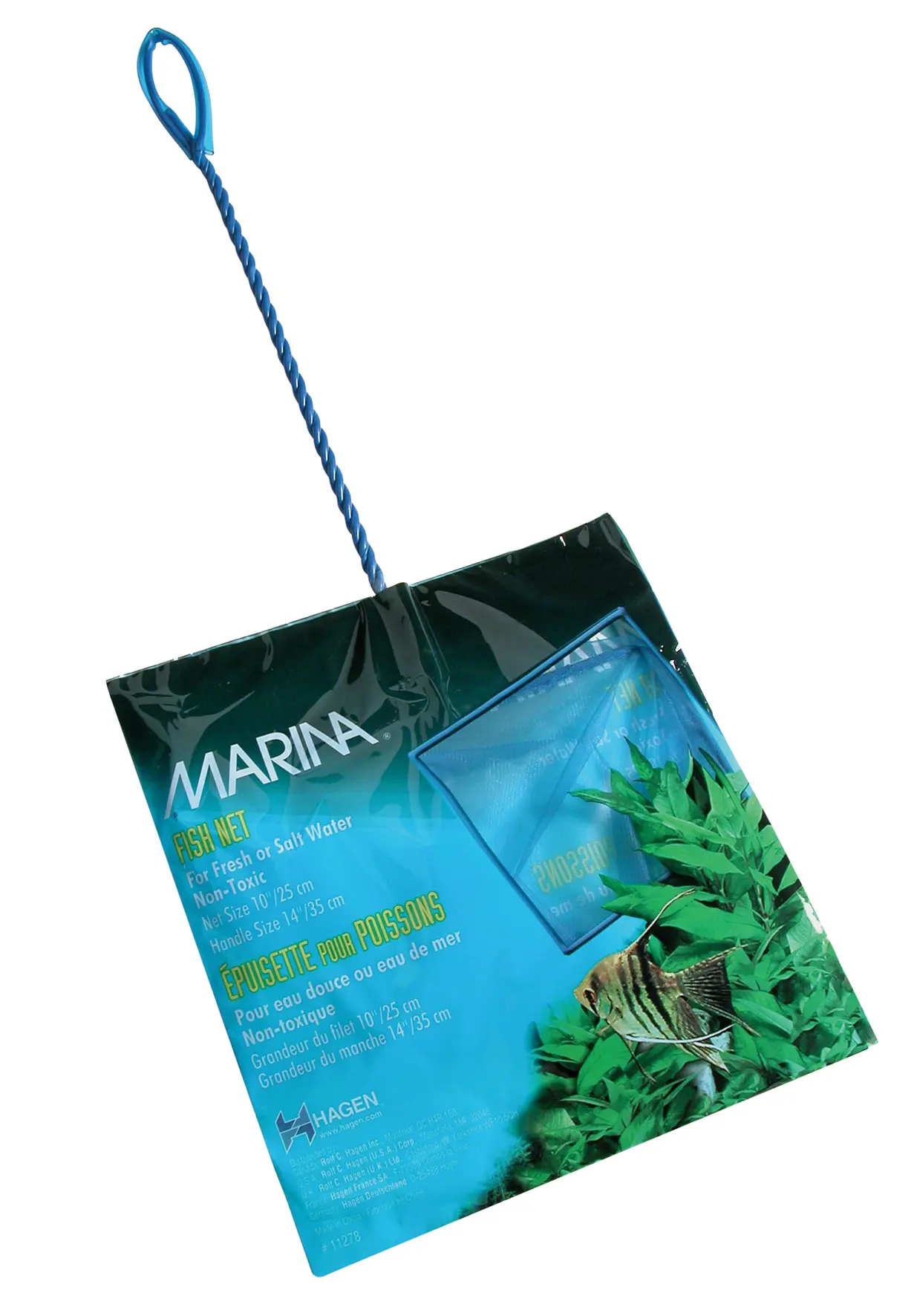 Épuisette Marina à mailles fines 25-35 cm bleue
