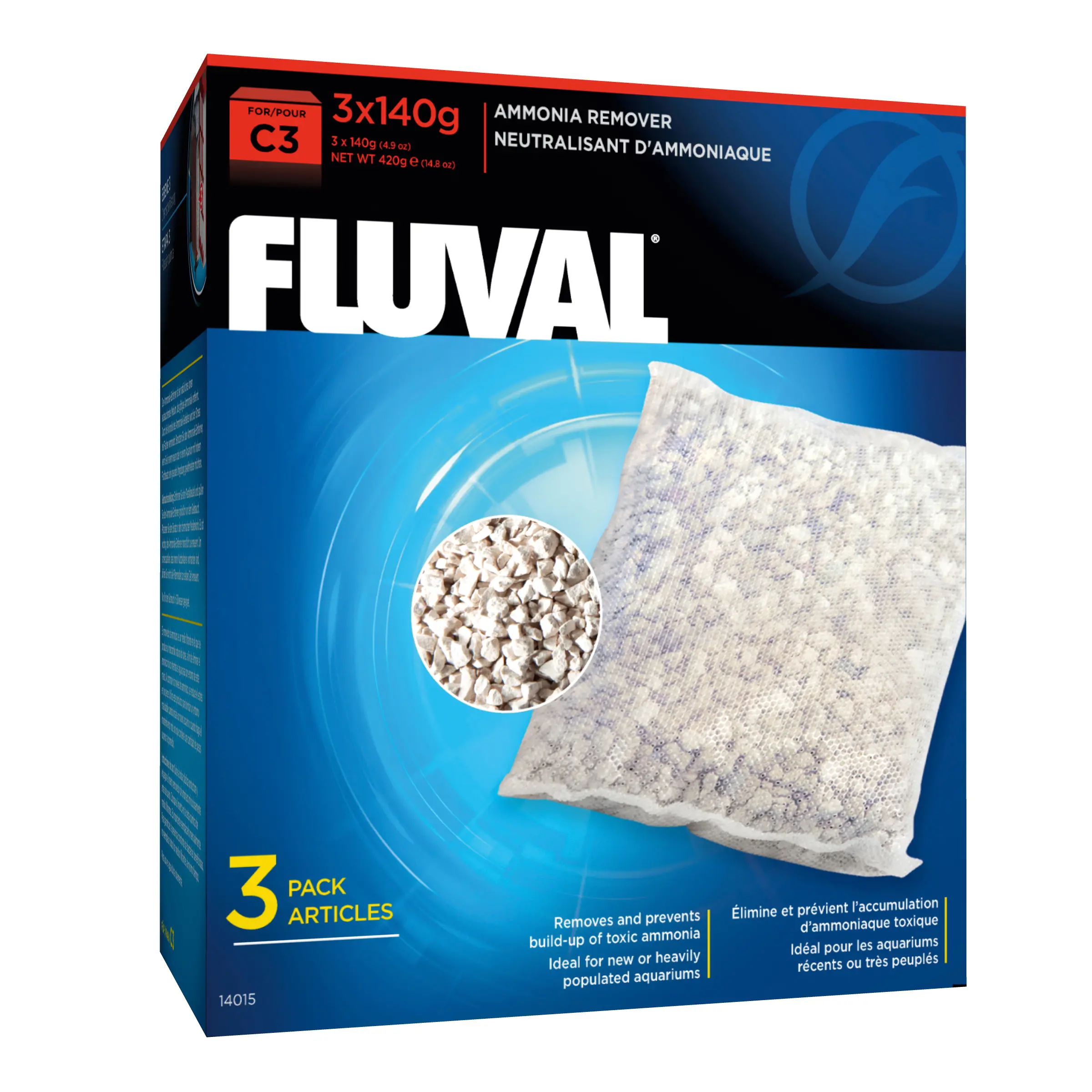 Fluval C3 Éliminateur d’ammoniaque 3x140 g