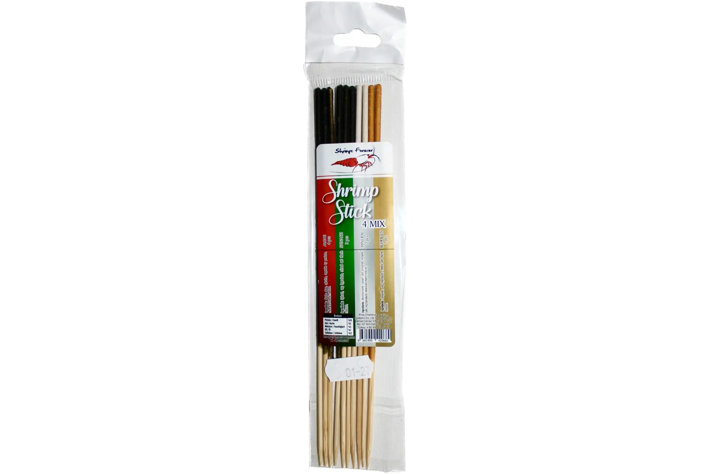 Ceramic Nature Shrimp Stick Lolly-Mix, 10 pièces, sucettes pour crevettes