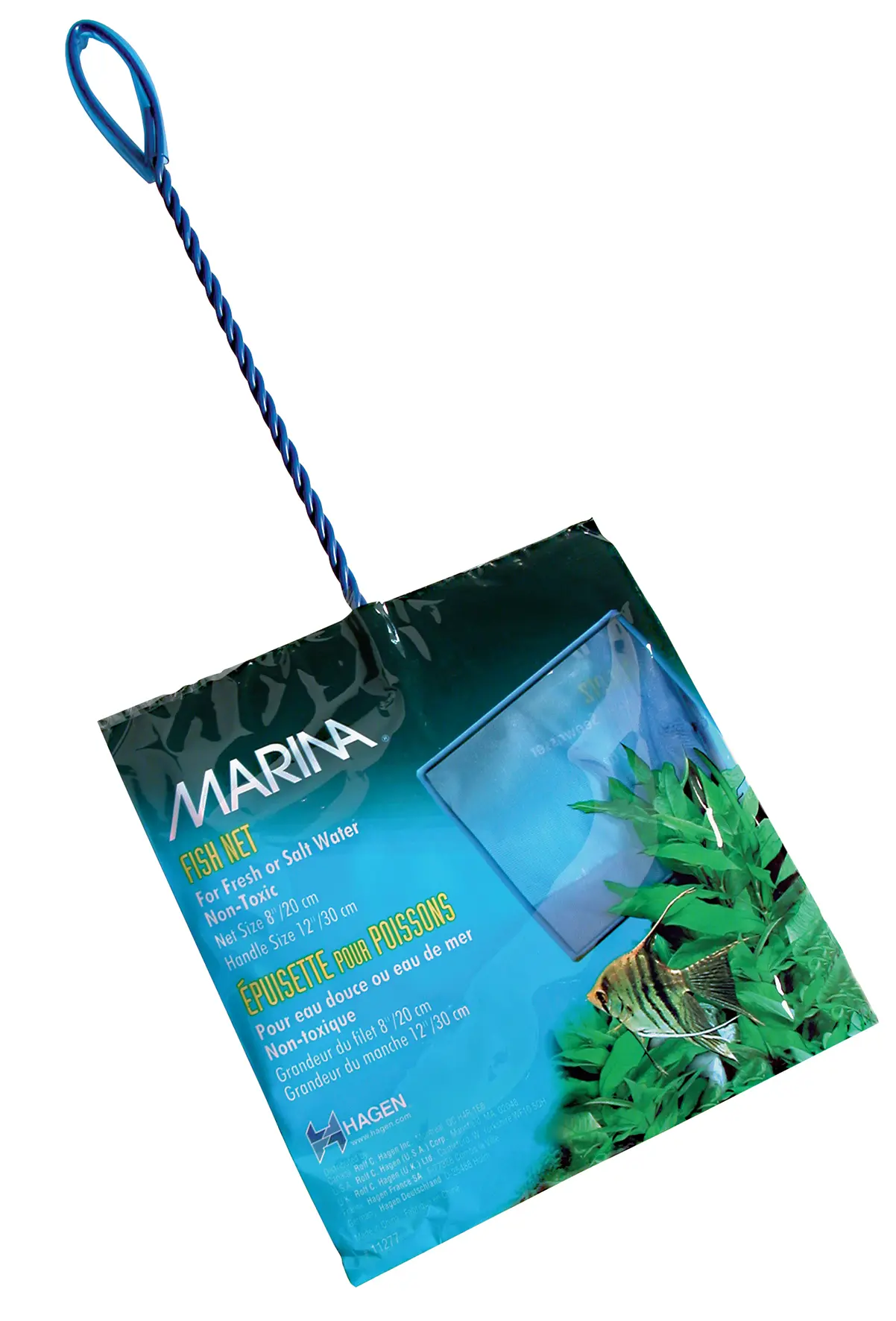 Épuisette Marina à mailles fines 20-30 cm bleue