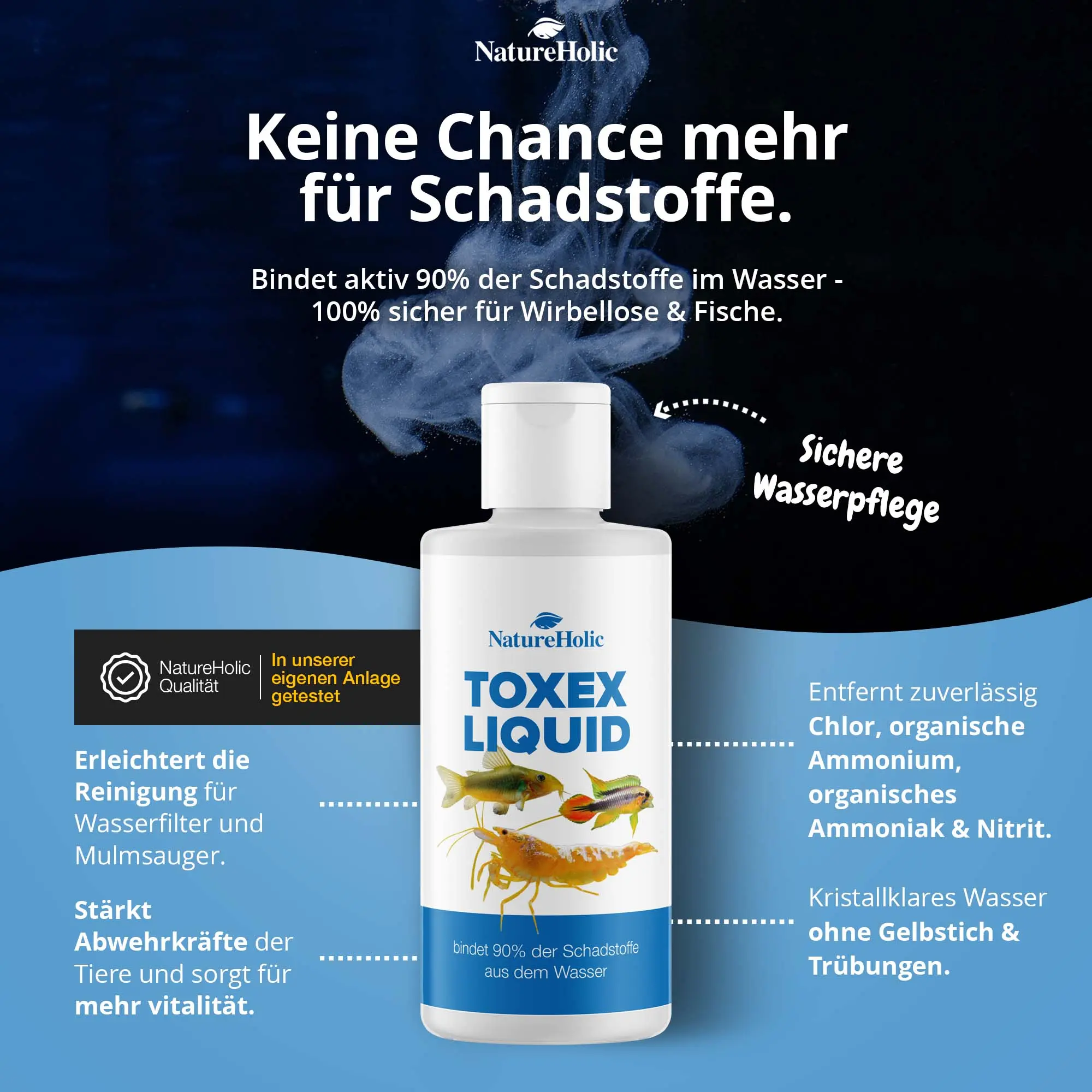 Toxex Liquid Flasche für klares Aquarienwasser