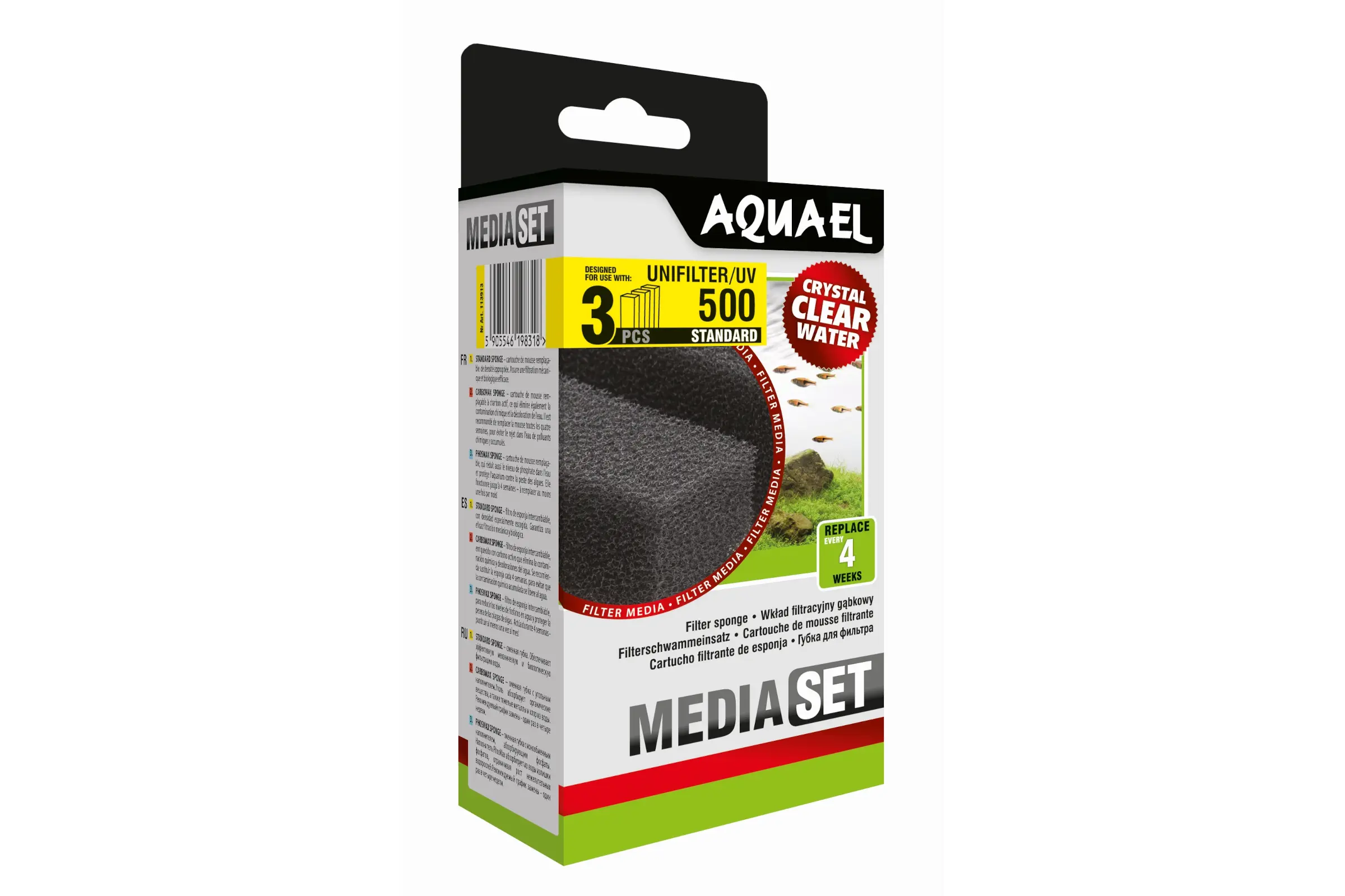 Aquael mousse filtrante Unifilter 500, filtre de rechange, 3 pièces