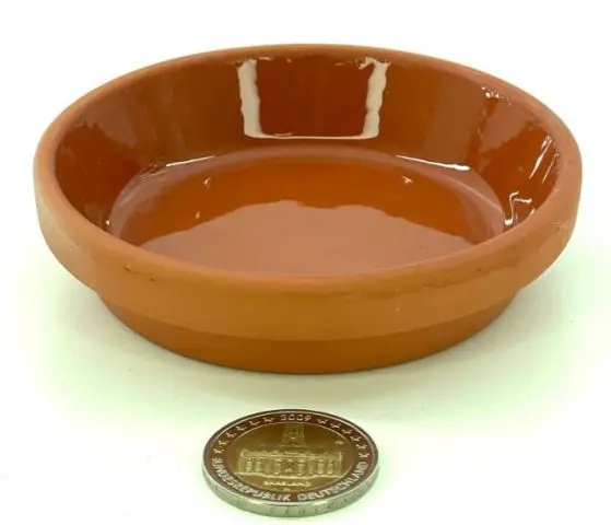 Écuelle à nourriture en terre cuite émaillée 9,0 x 2,2 cm (Ø 8 cm intérieur)