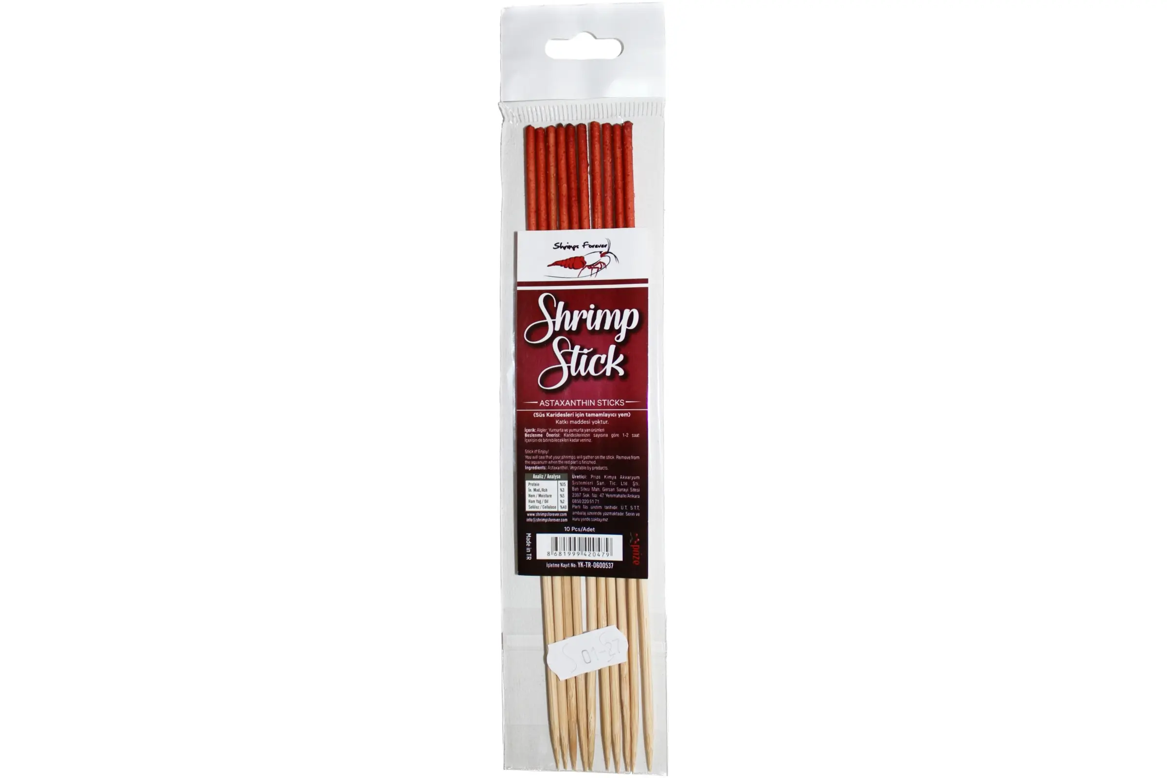 Ceramic Nature Shrimp Stick Astaxanthin Lolly, 10 pièces