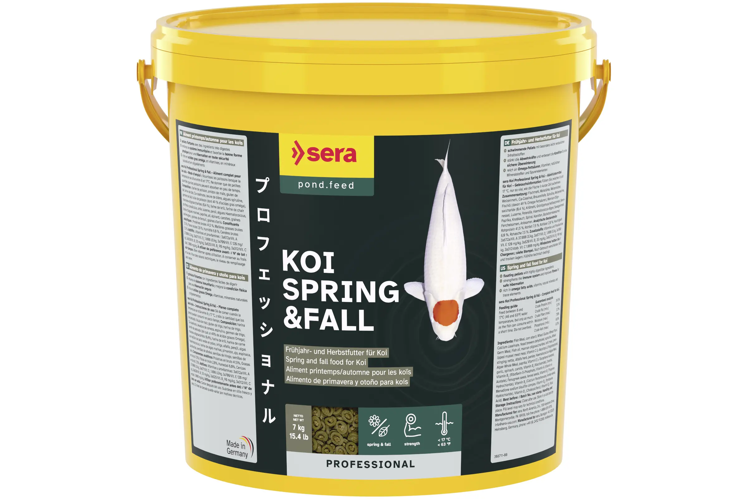 Sera Koi Professional Spring & Fall, nourriture pour koïs, 21 L (7 kg)