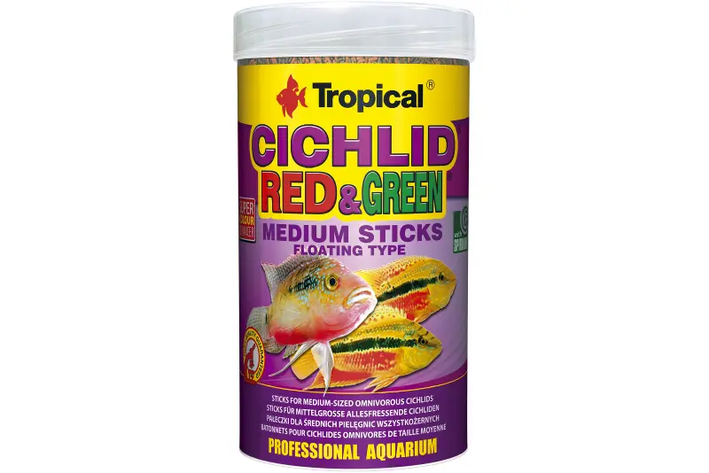 Tropical Cichlid Red & Green Medium Sticks, 250 ml