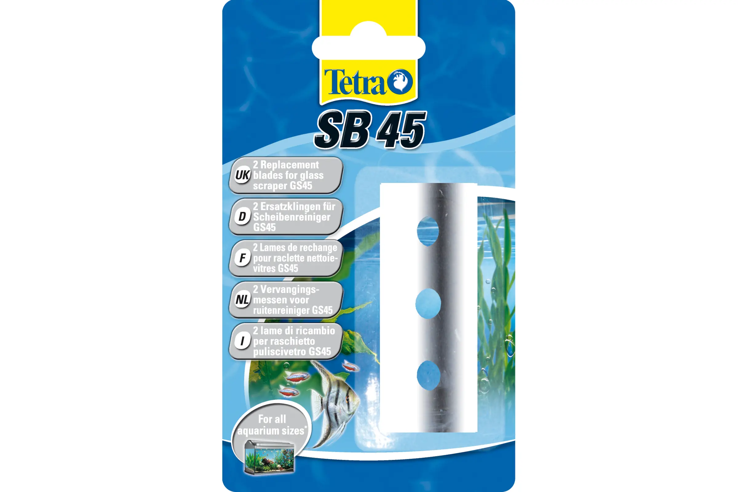 Tetra GS 45 Lames de rechange pour grattoir à vitres, 2 pièces