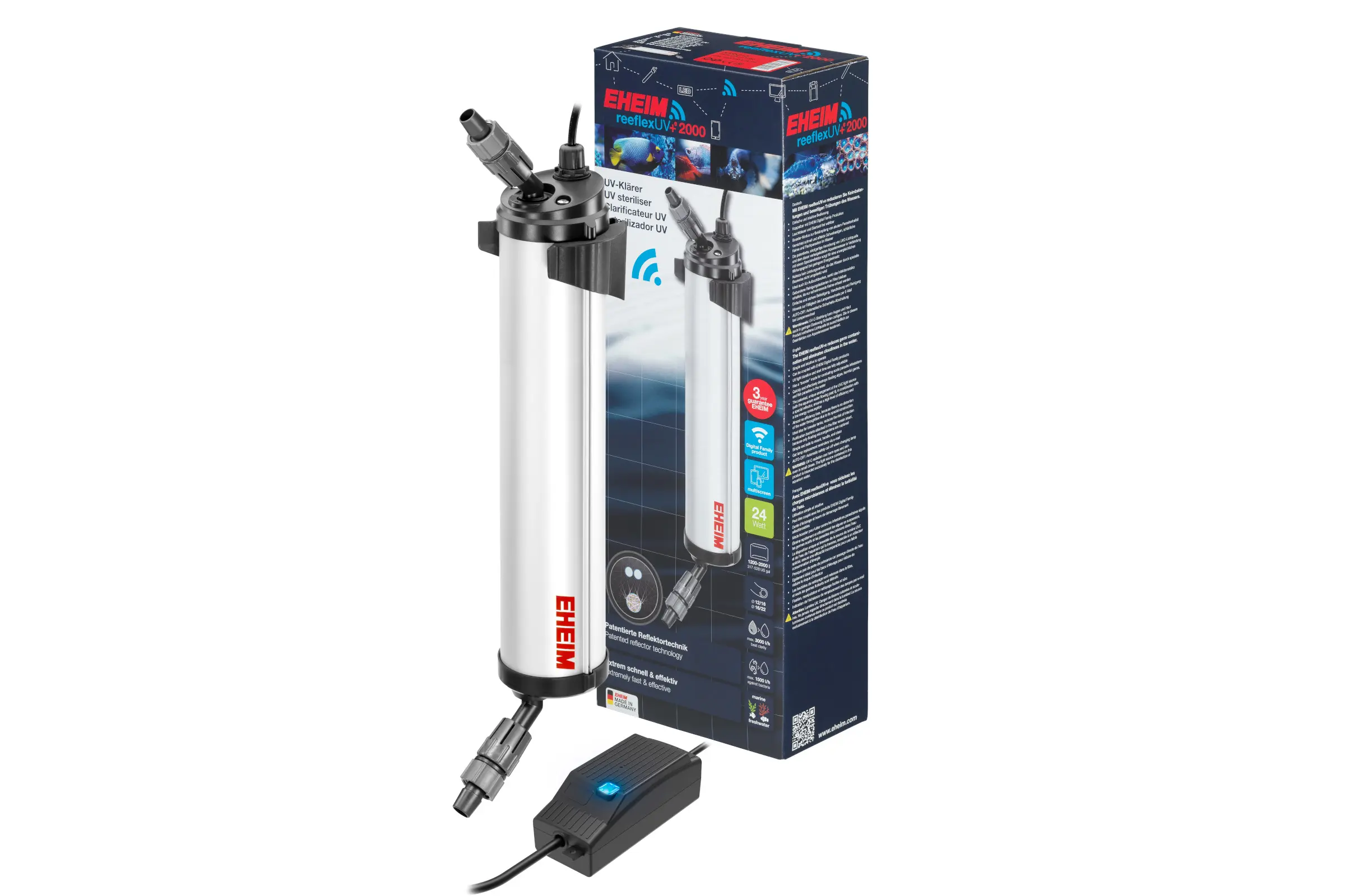 Eheim reeflexUV+e 2000, clarificateur UV intelligent, 24 W