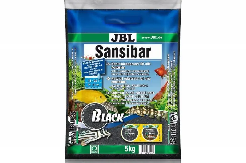 JBL Sansibar Dark (anciennement Black), gravier naturel pour aquarium, 5 kg