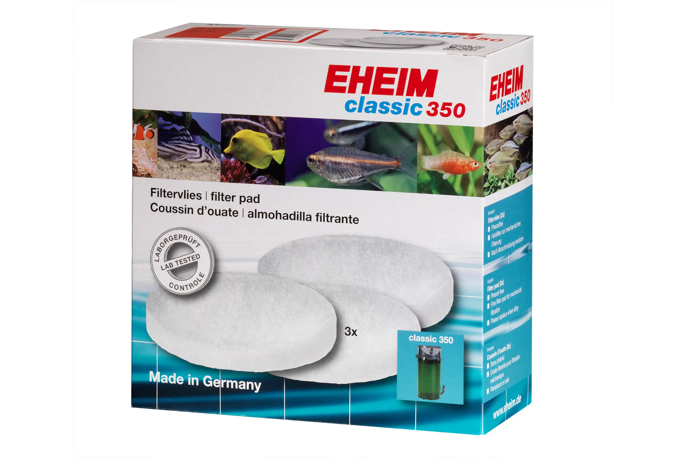 Ouates filtrantes Eheim pour Classic 350 (2215), 3 pièces