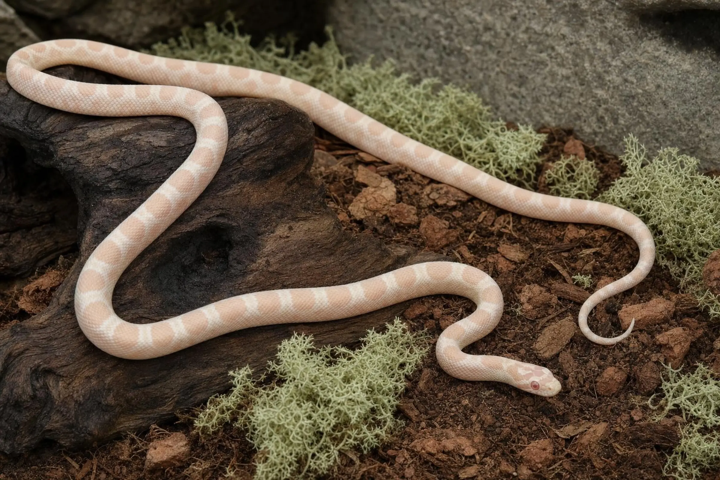 Serpent des blés « Xantisch Snow », Pantherophis guttatus