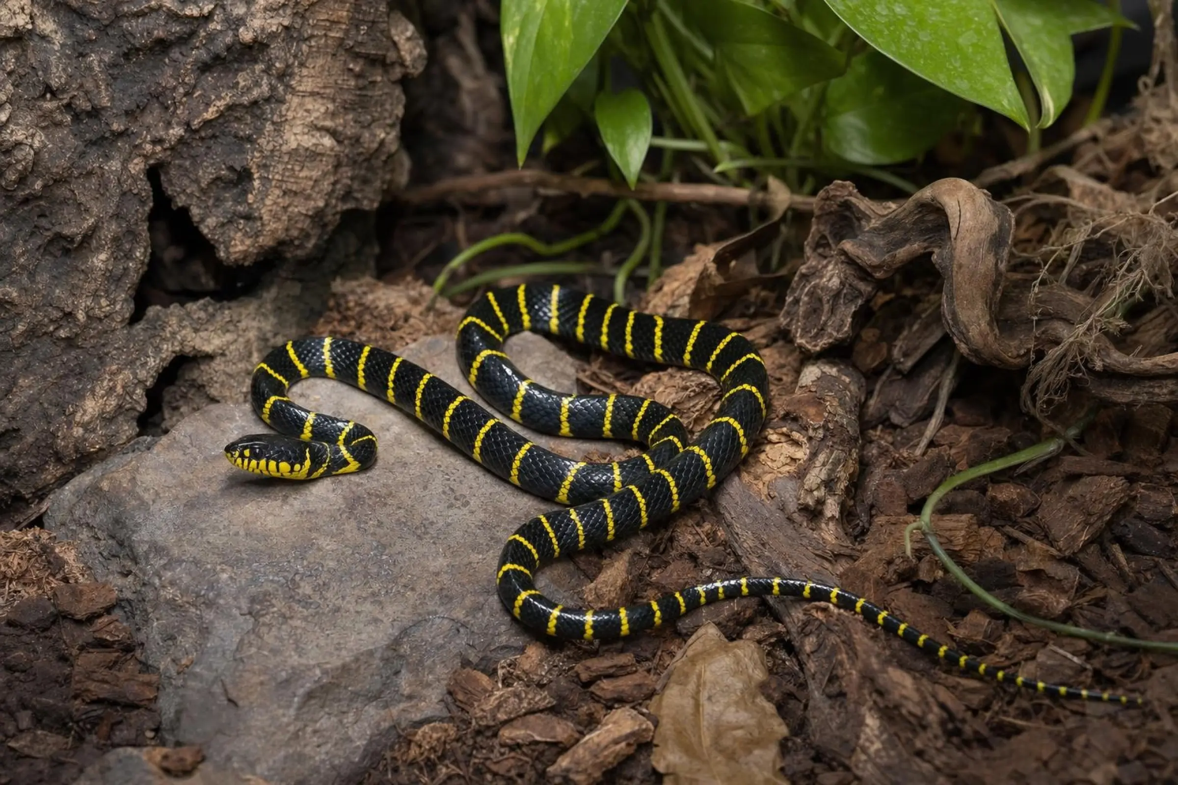 Couleuvre arboricole nocturne des mangroves de Sulawesi, Boiga dendrophila gemicinta