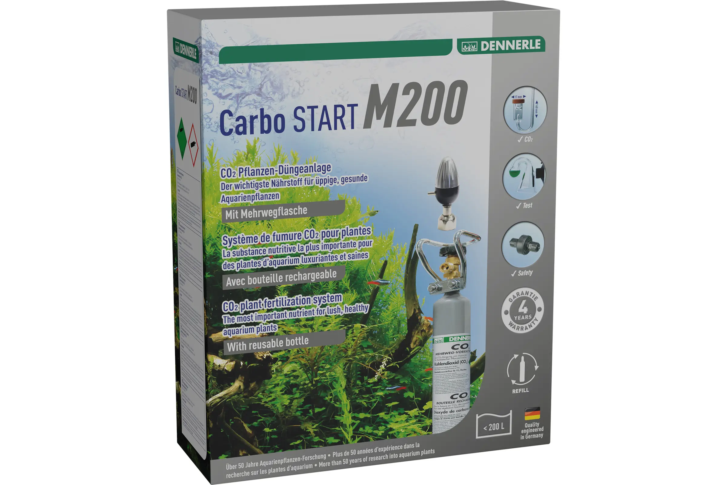 Dennerle Kit de fertilisation des plantes au CO² rechargeable Carbo Start M200 (Primus 160)