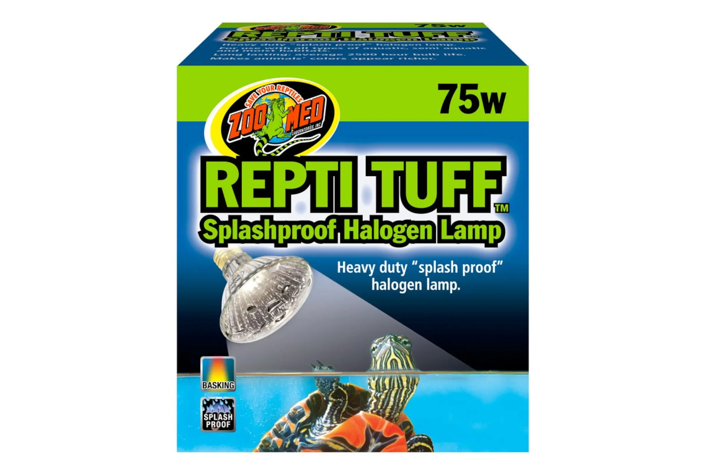 Zoomed Repti Tuff Splashproof Halogen Lamp, lampe chauffante, 75 W