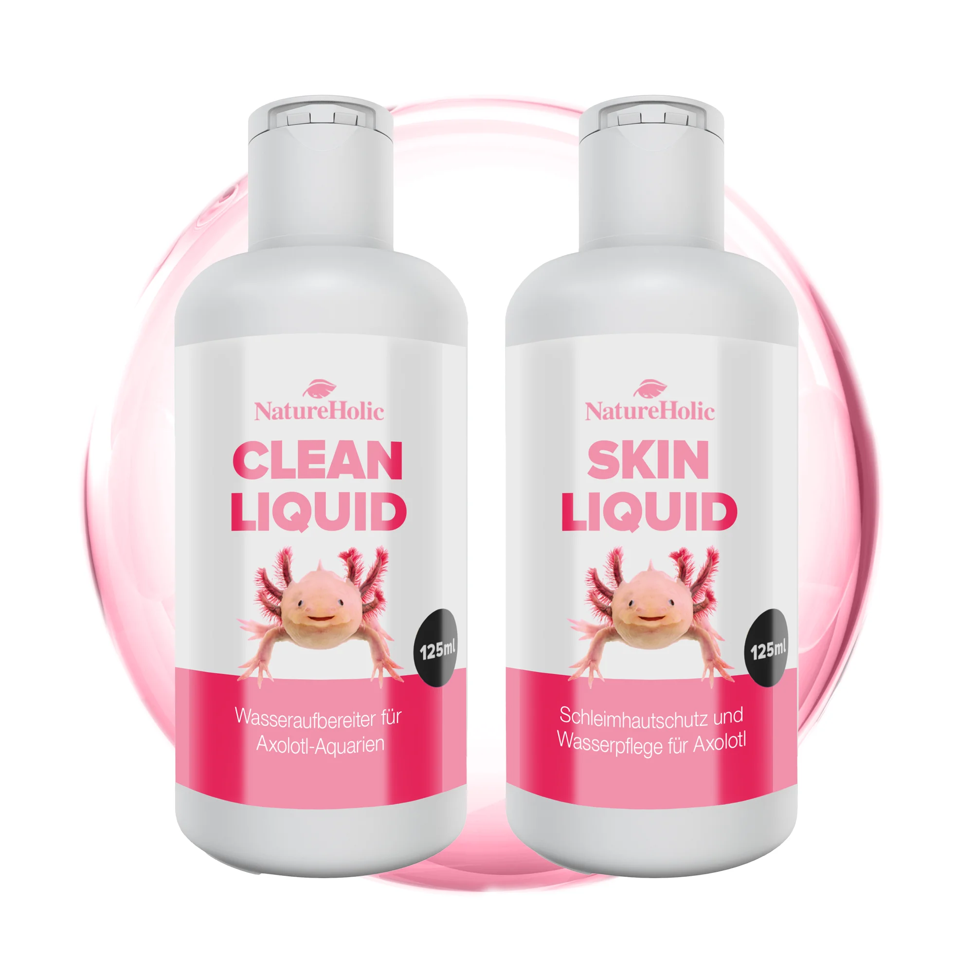 NatureHolic Kit d’entretien de l’eau pour axolotls, protection des muqueuses & élimination des substances nocives 