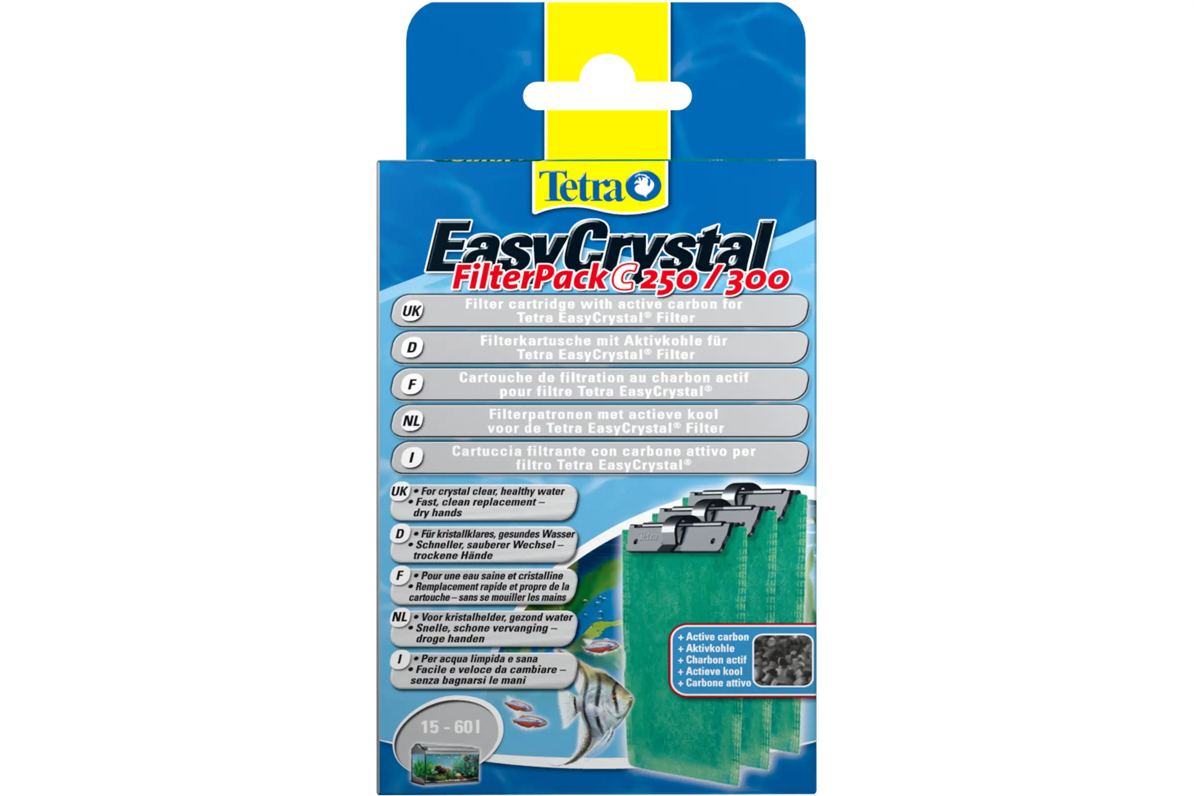 Tetra EasyCrystal Filter Pack C250/300 avec charbon actif, cartouches filtrantes de rechange, 3 pièces