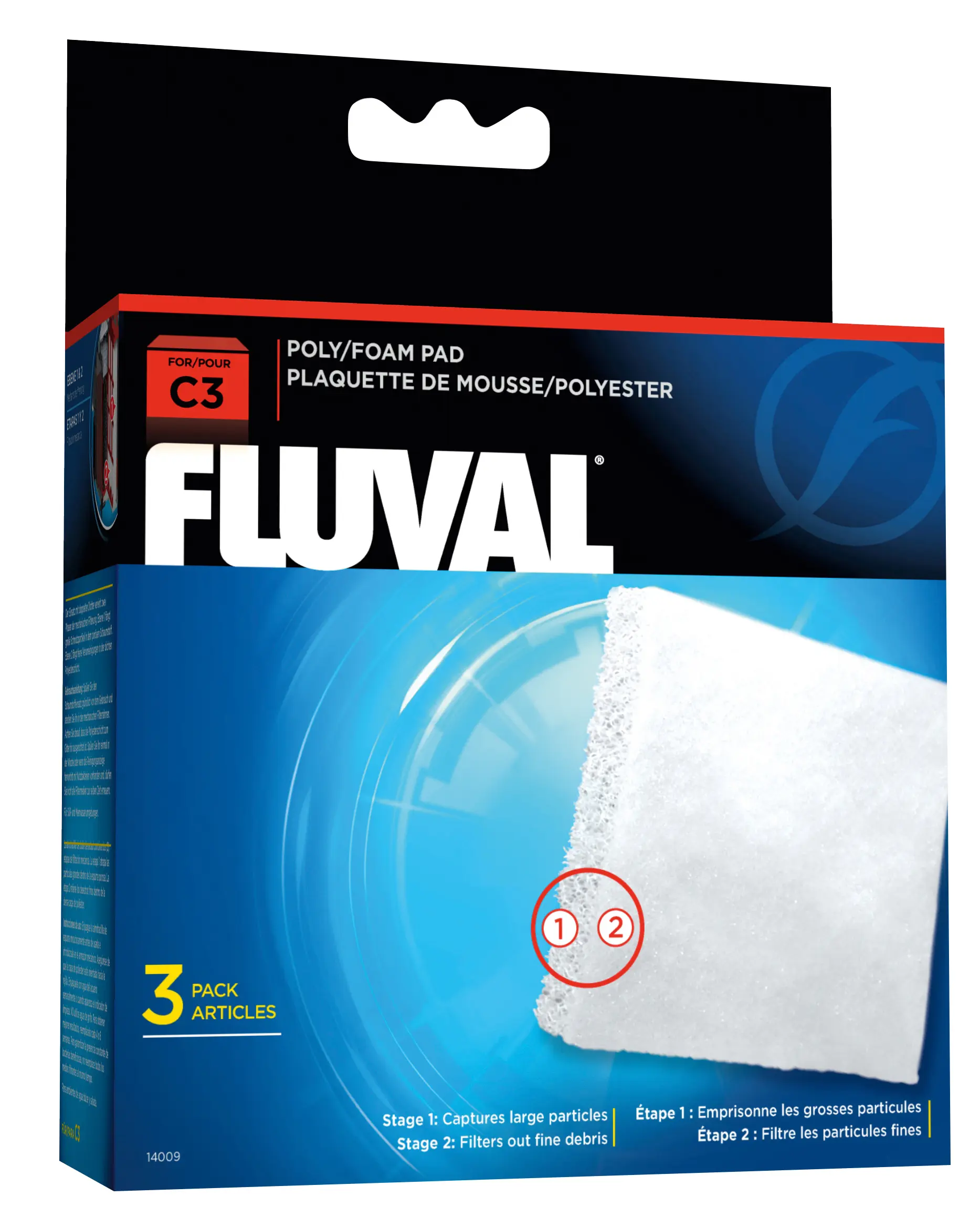 Fluval C3 cartouche en mousse/poly lot de 3