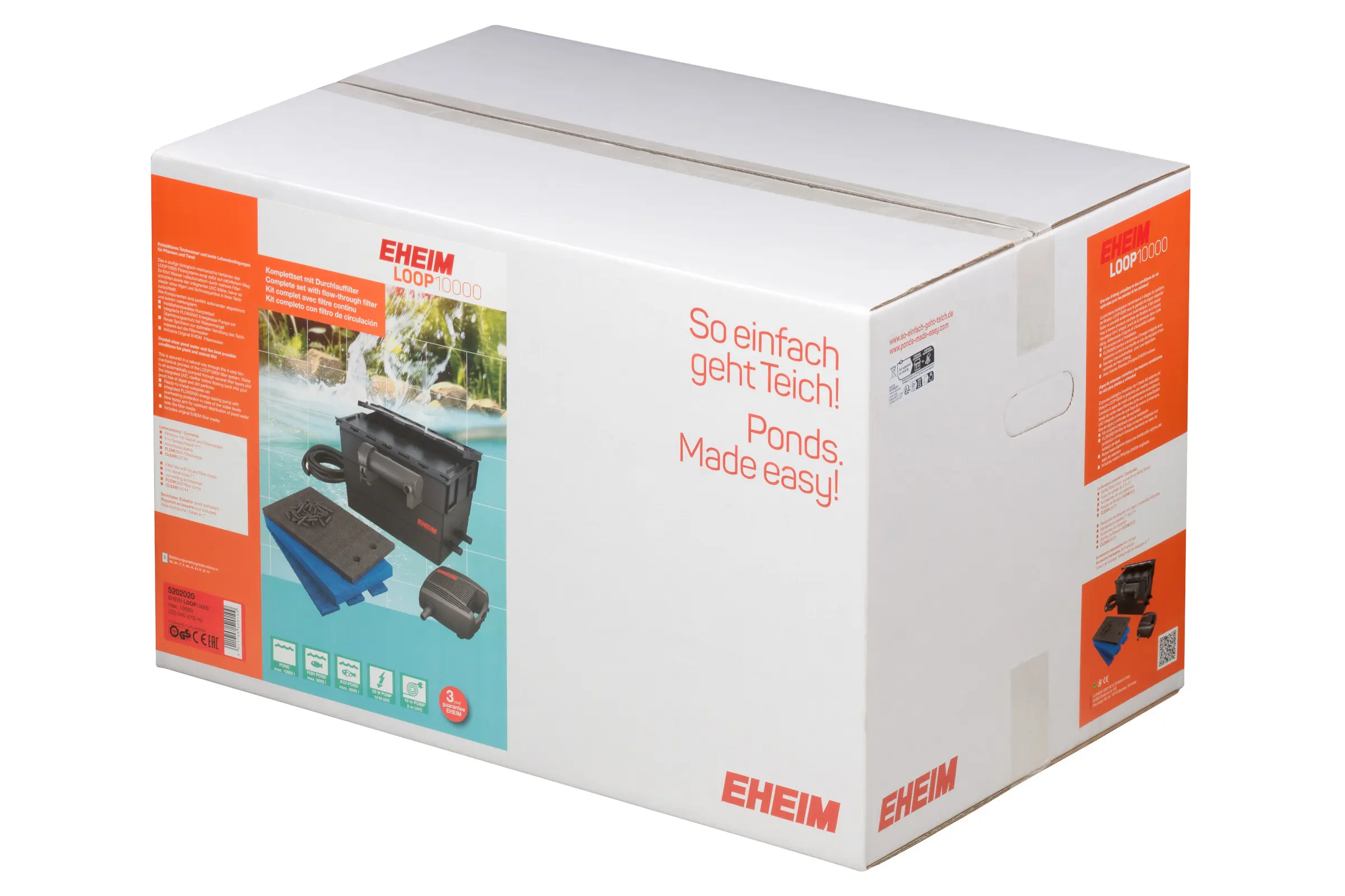 Eheim LOOP10000, kit de filtre à passage pour bassin avec UVC