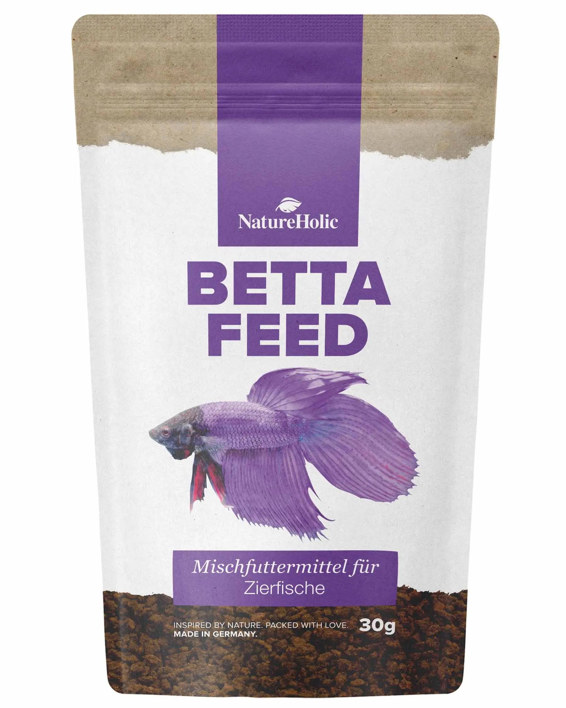 NatureHolic Bettafeed, aliment spécial pour poissons combattants, 30 g