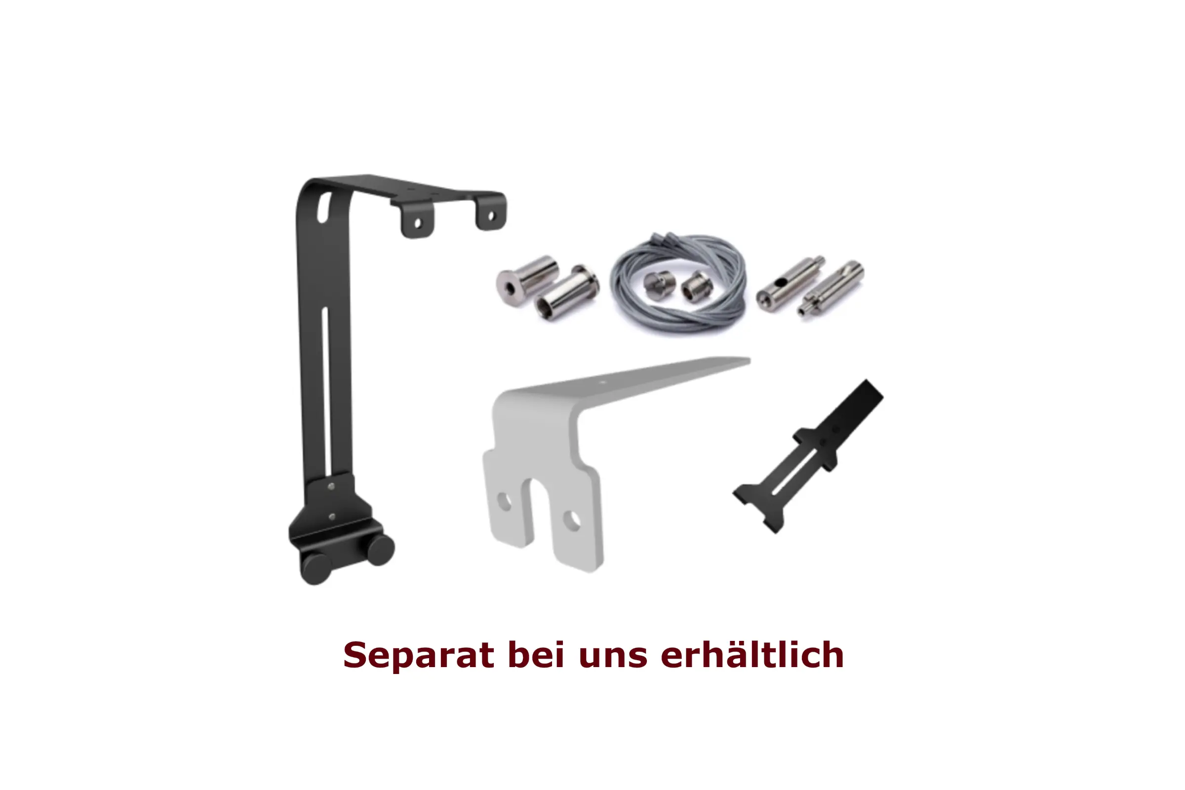 Montagezubehör: Halter, Seile und Metallbefestigungen