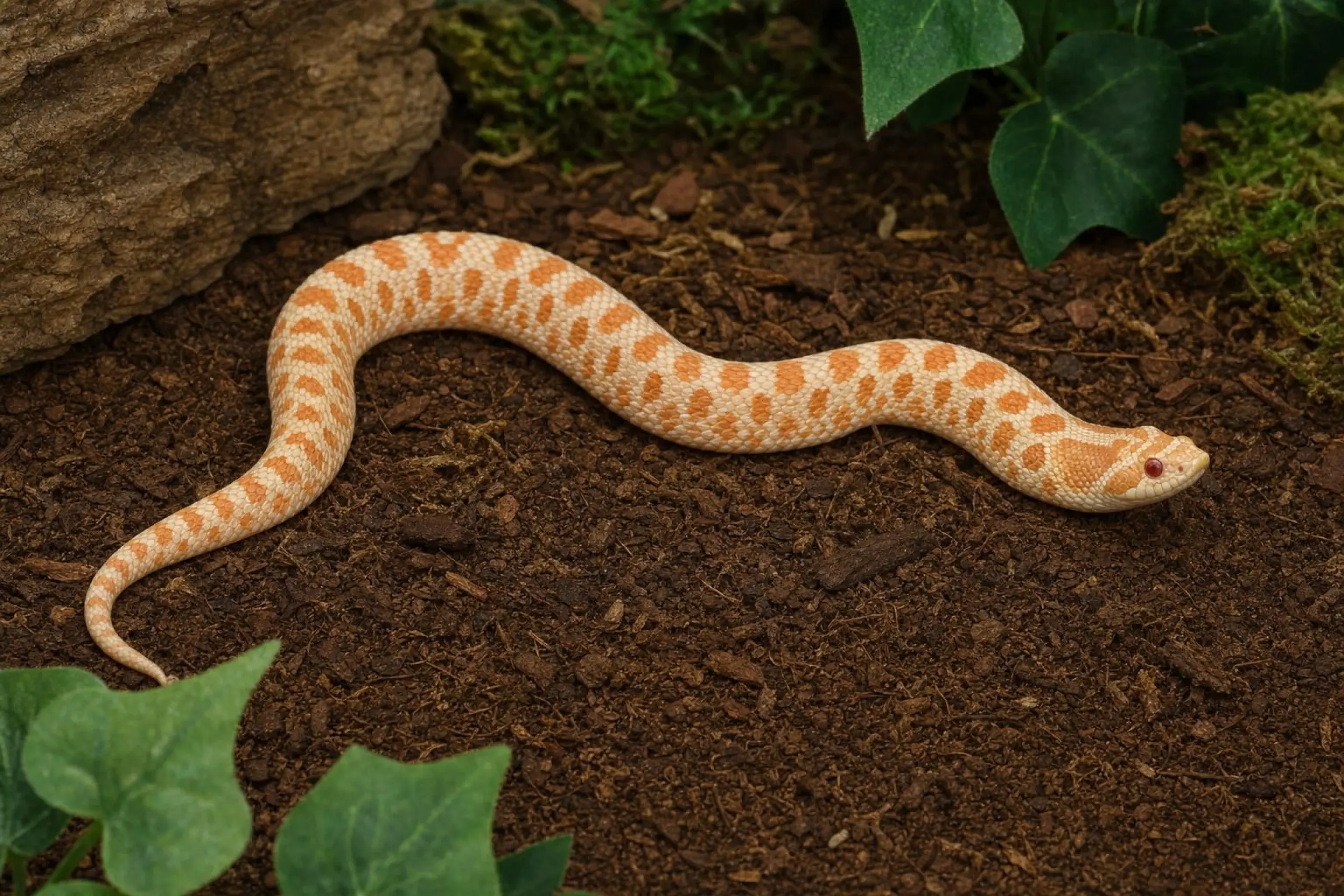Couleuvre à nez crochu de l’Ouest « Albino », Heterodon nasicus