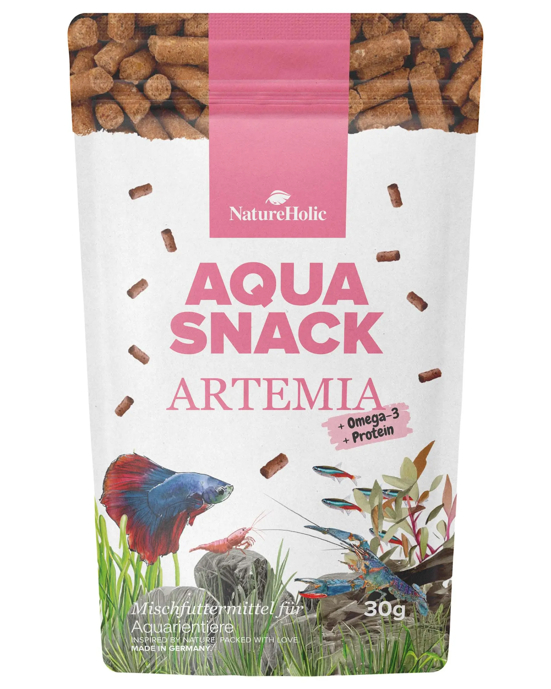 NatureHolic AquaSnack Artemia Sticks, sticks alimentaires, 30 g