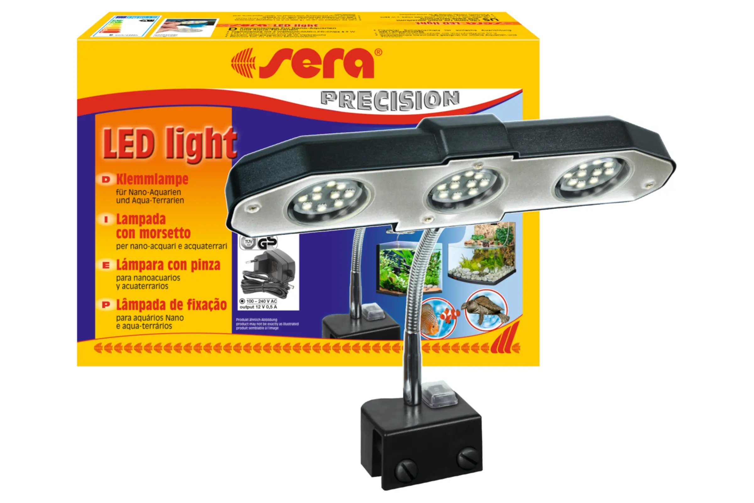 Sera LED light 3×2 W, lampe à clip