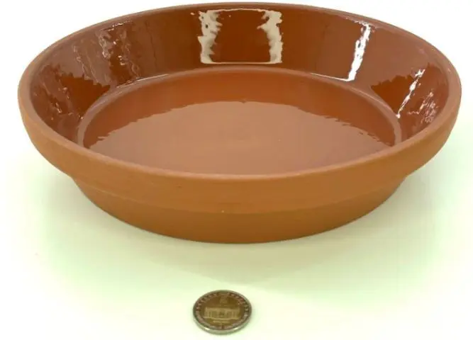 Écuelle de nourrissage en terre cuite émaillée 25 x 5,3 cm (Ø23,5 cm intérieur)