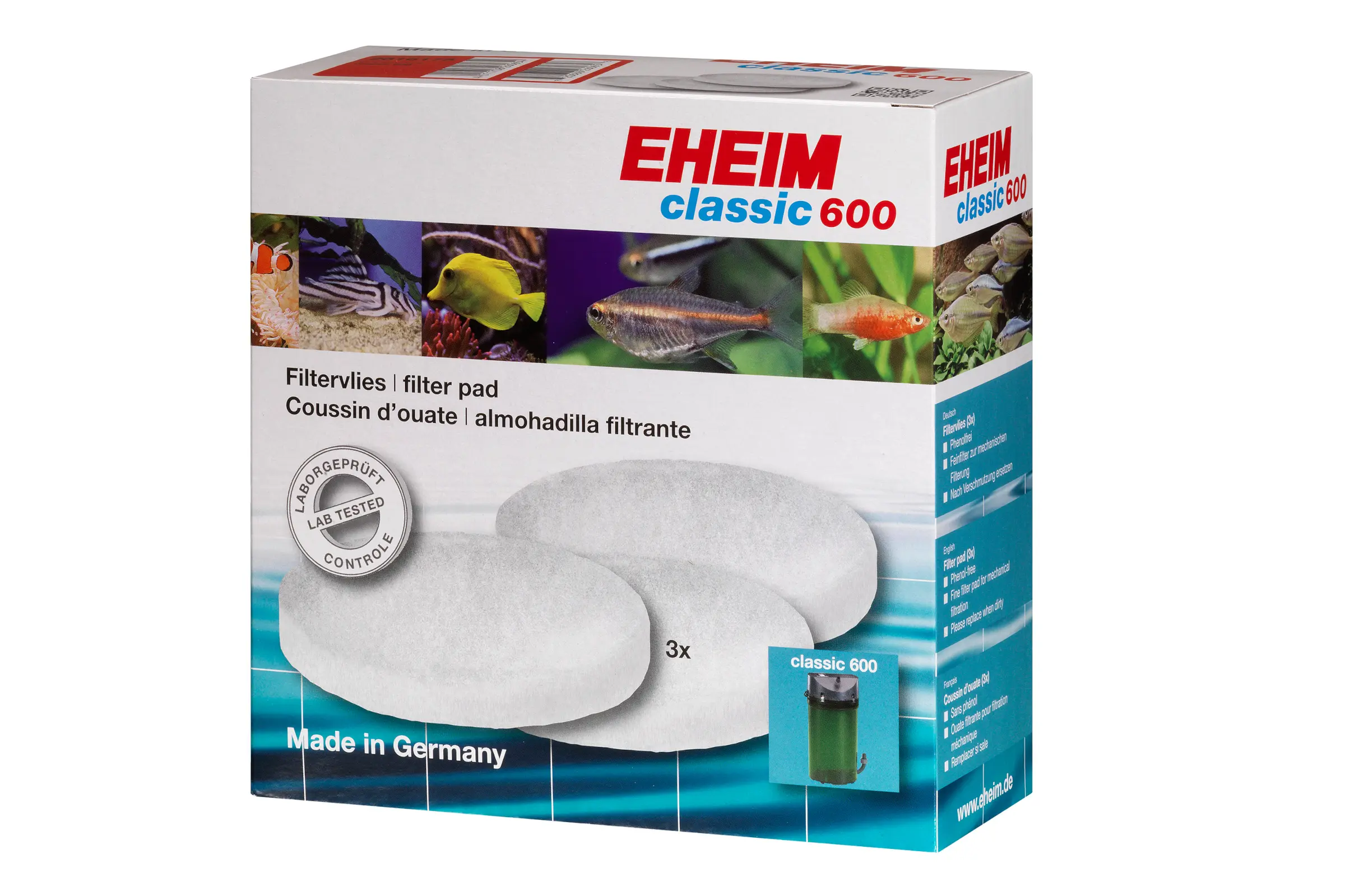 Ouates filtrantes Eheim pour Classic 600 (2217), 3 pièces