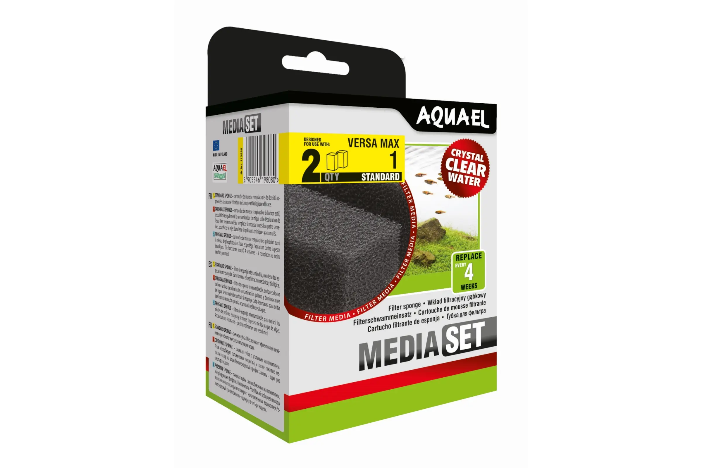 Mousse filtrante Aquael Versamax FZN 1, filtre de rechange, 2 pièces