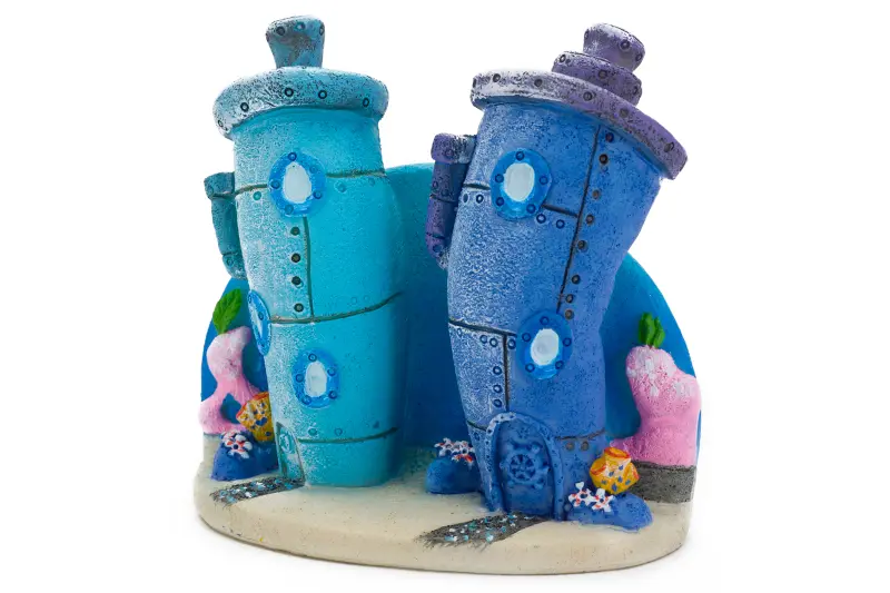Penn-Plax Maisons de Bikini Bottom, décoration d’aquarium, 7,6 cm