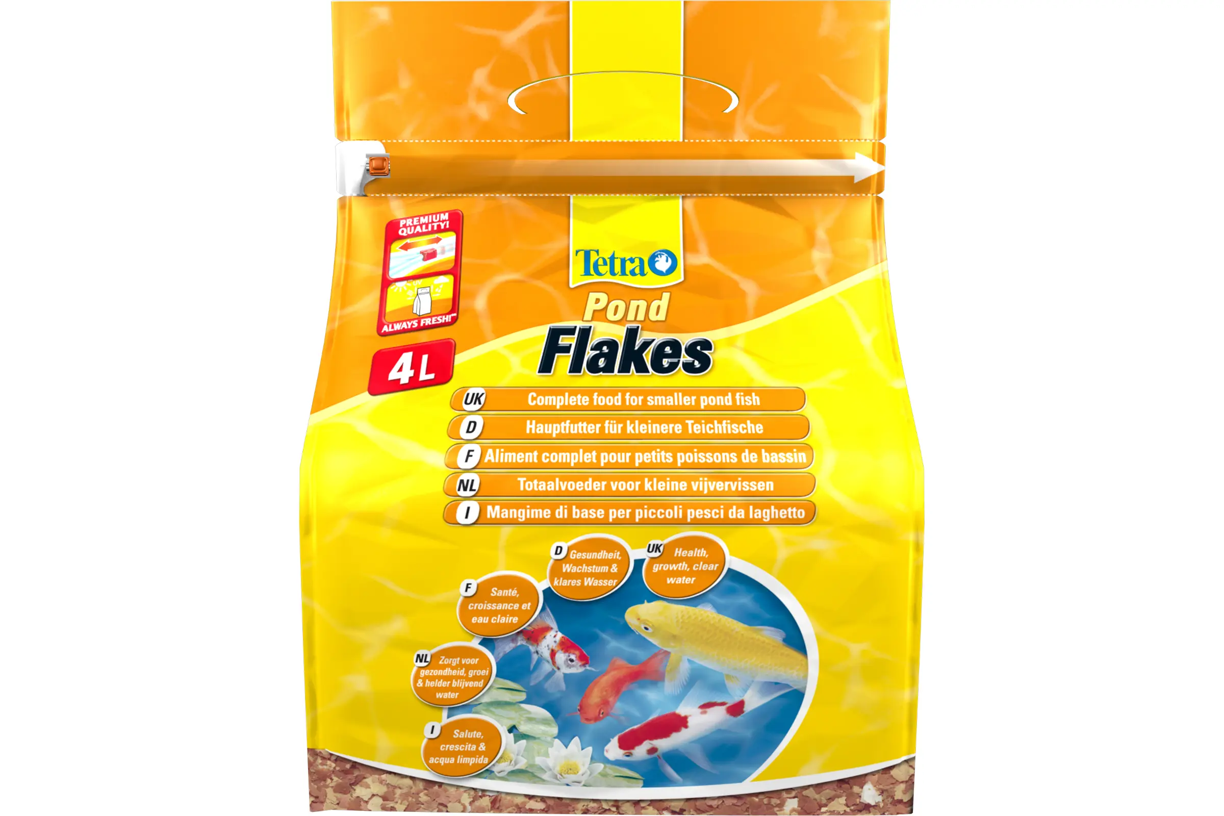 Tetra Pond Flakes, flocons d’aliment principal, 4 litres