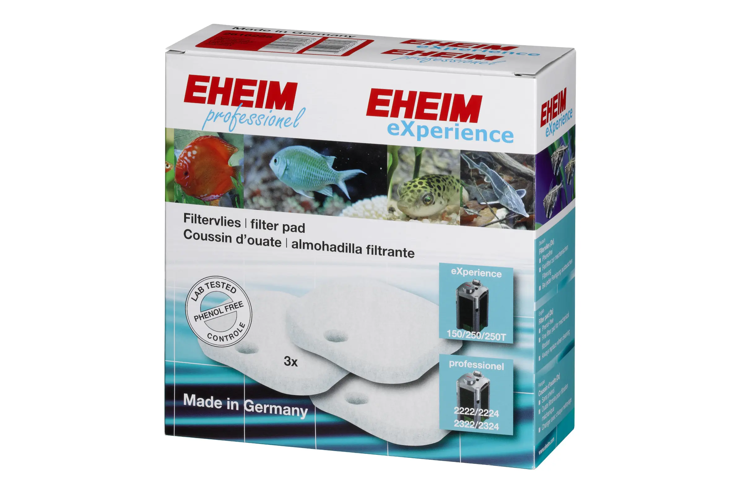 Ouates filtrantes Eheim pour eXperience et Prof. 1, 3 pièces