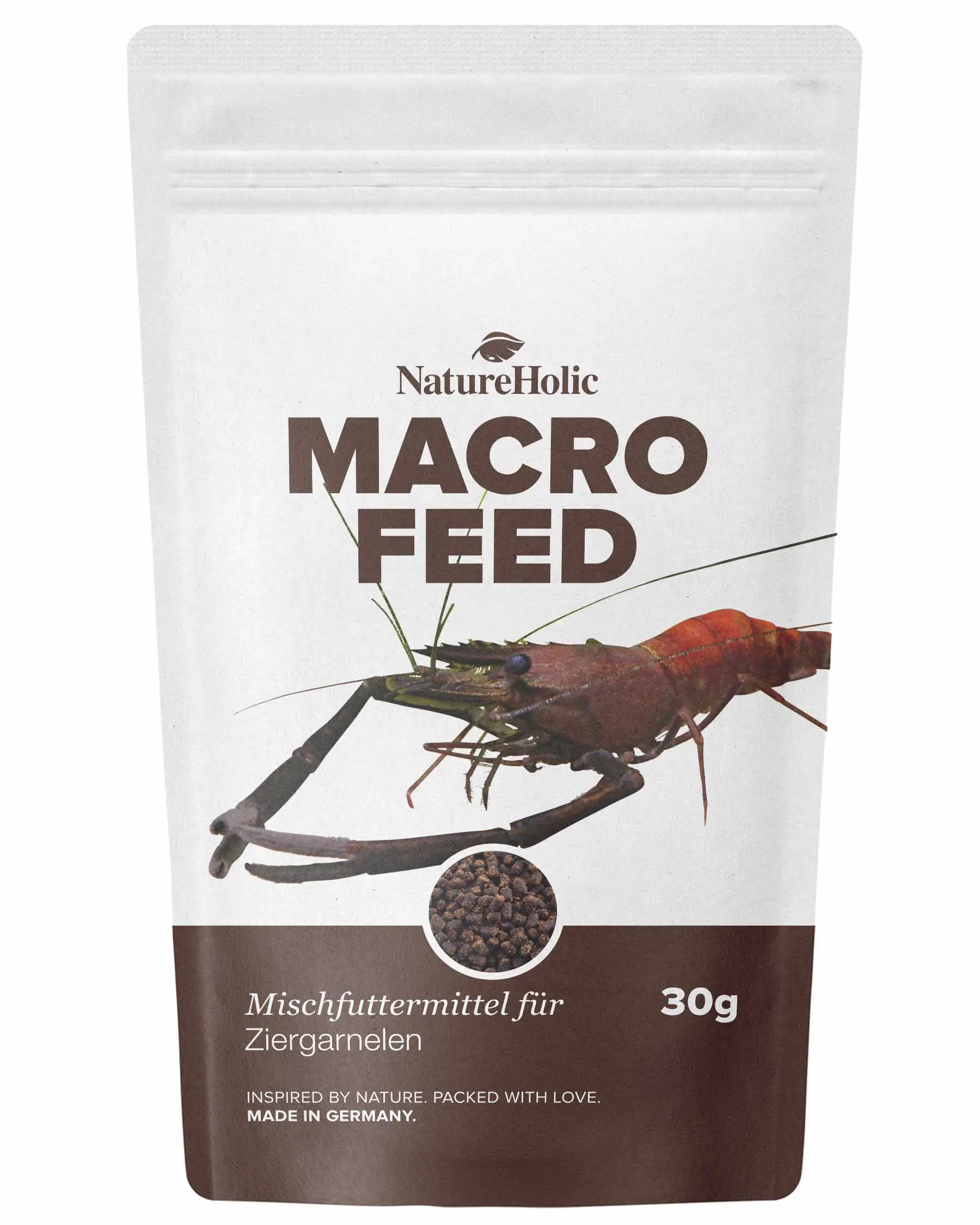 NatureHolic Macrofeed, nourriture pour crevettes à grands bras, 30 g