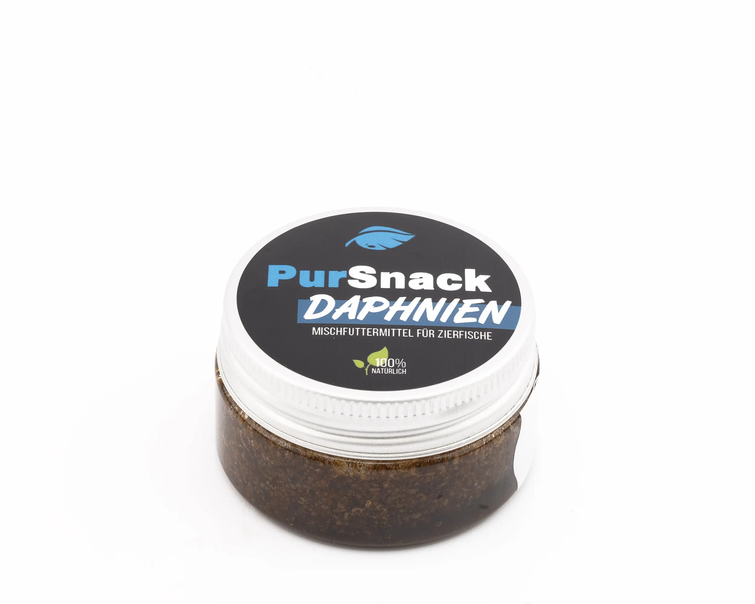 Glas mit PurSnack Daphnien Zierfischfutter 100% natürlich