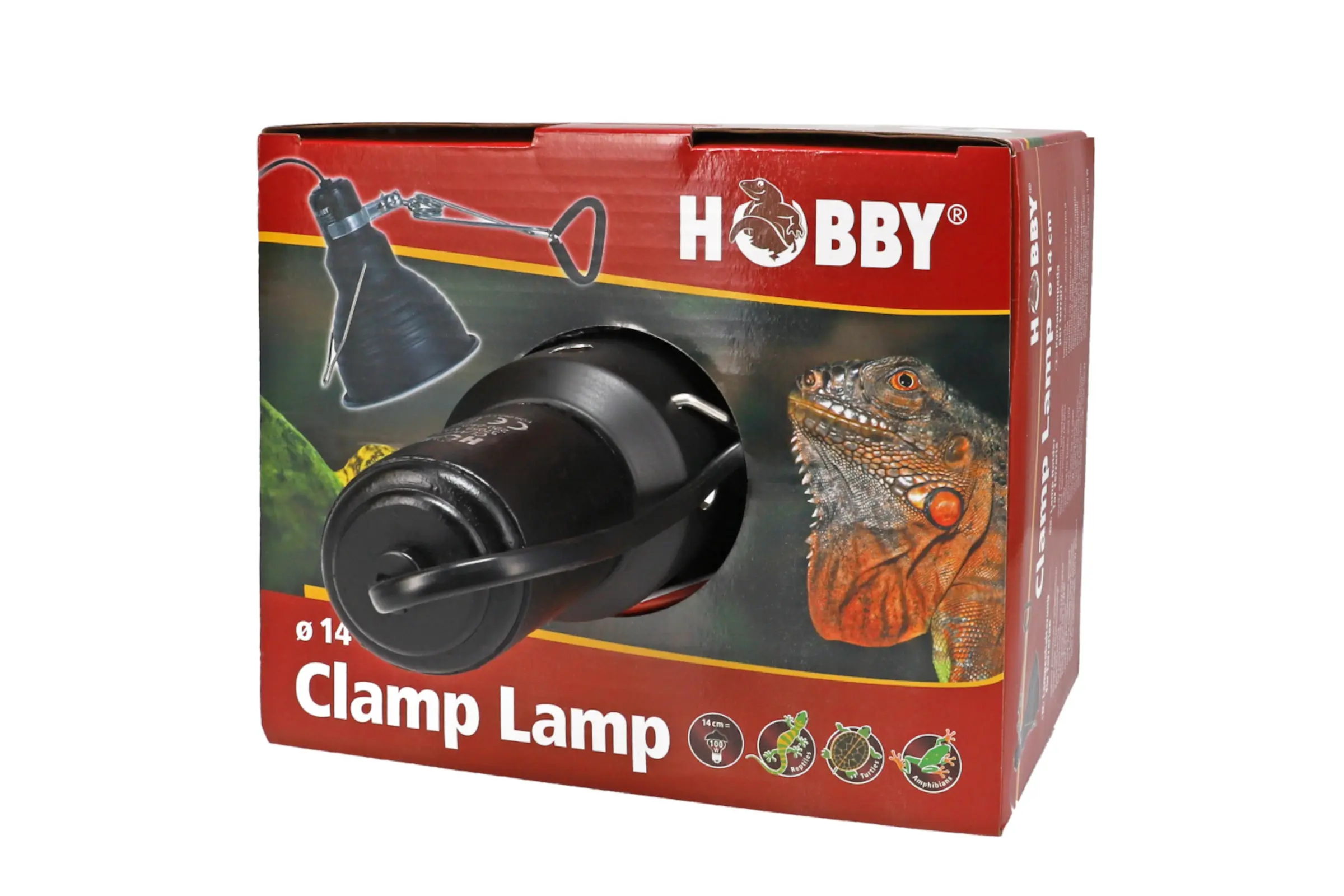 Verpackte Klemmleuchte HOBBY mit Echsenmotiv