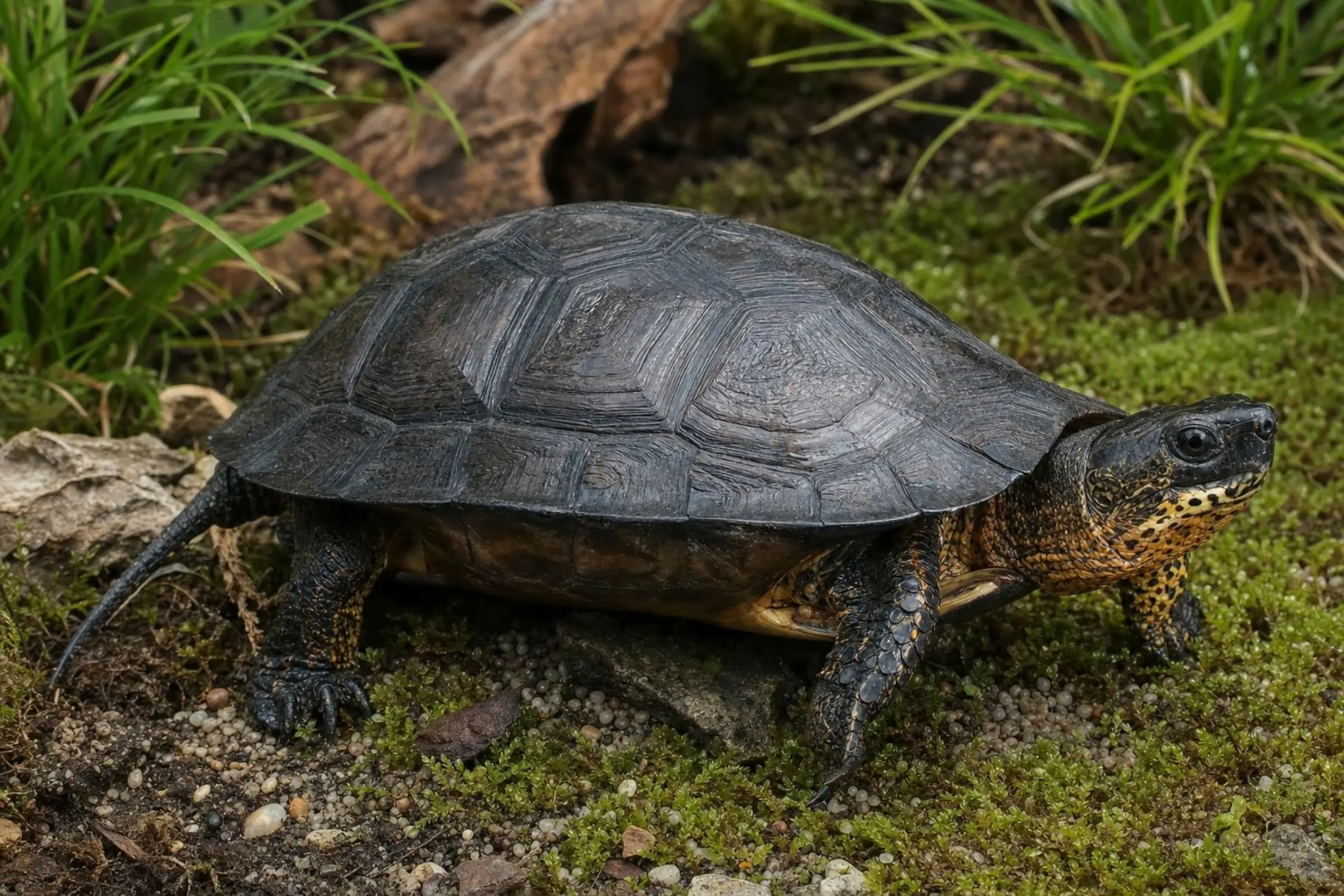 Tortue forestière à bandes ventrales, Rhinoclemmys funerea