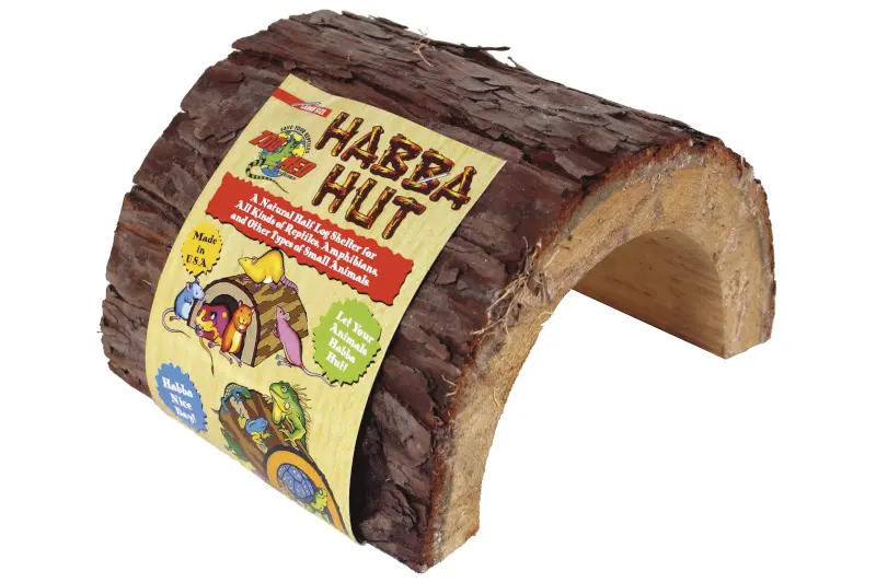 Zoomed Habba Hut (produit en bois naturel) LG, grande cachette en bois pour terrarium