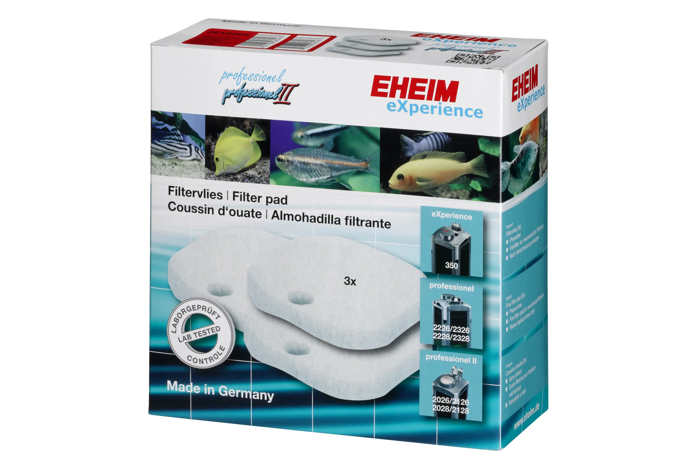 Ouates filtrantes Eheim pour eXperience 350 et Prof. 1&II, 3 pièces