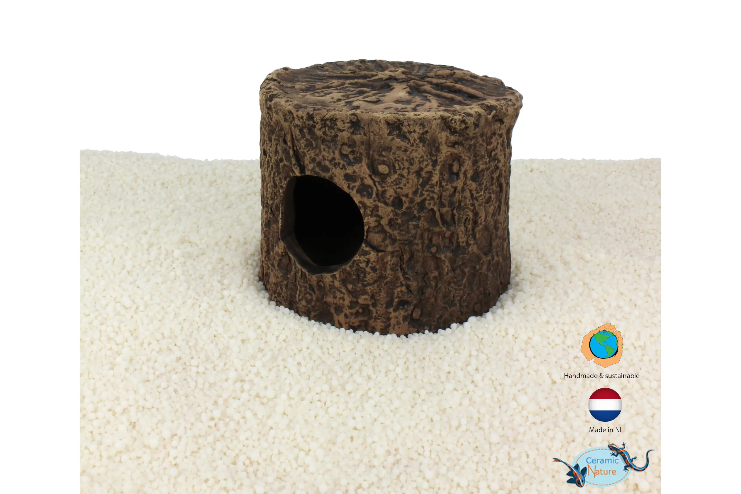 CeramicNature Grotte pour cichlidés XS, souche d’arbre, env. 7 × 7 × 6 cm