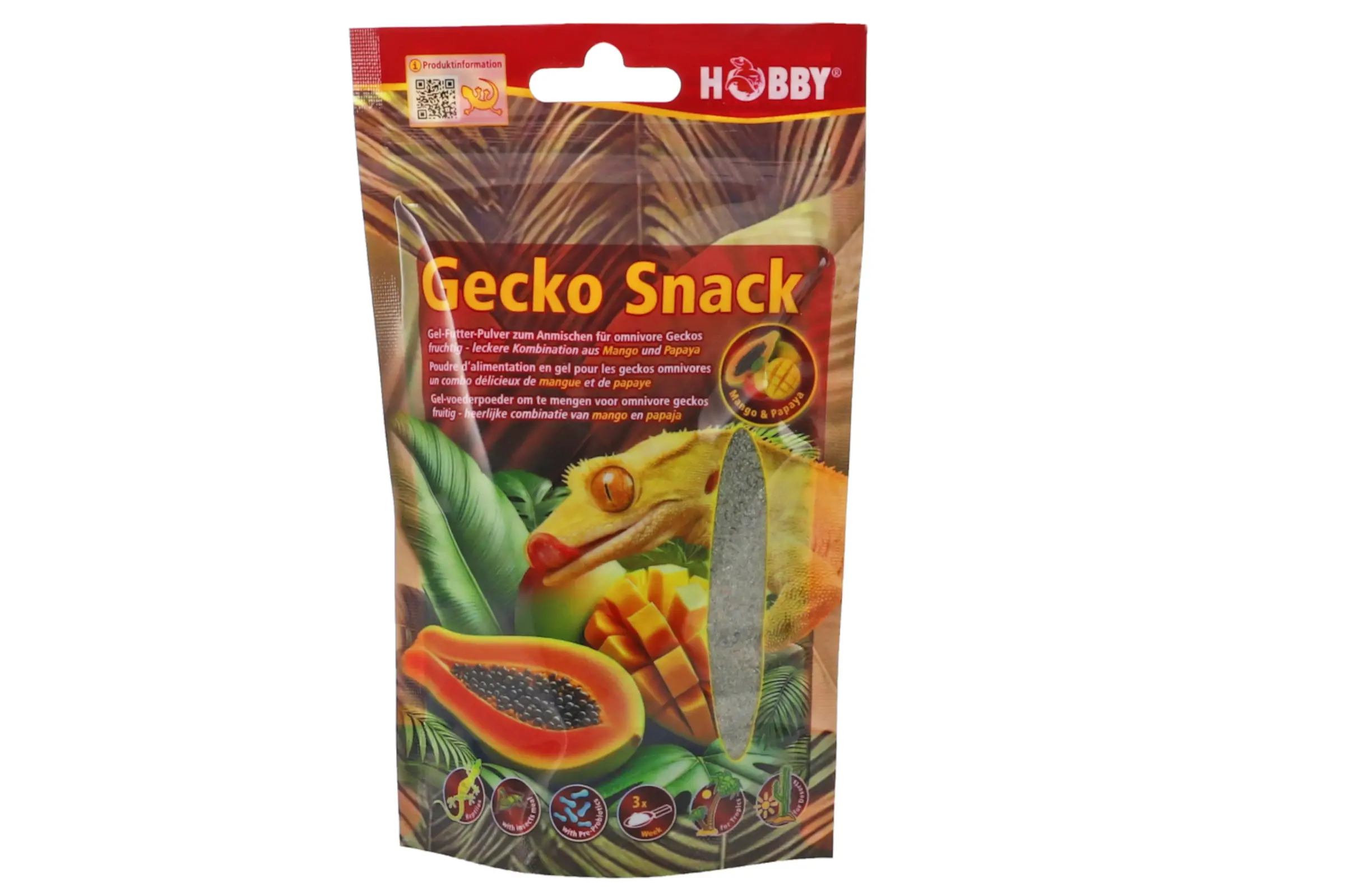 Hobby Gecko Snack Mangue / Papaye, 100 g