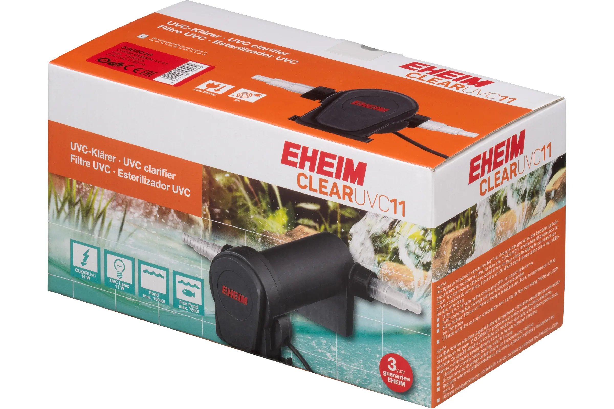 Eheim CLEARUVC-11, clarificateur UV pour bassin de 11 watts