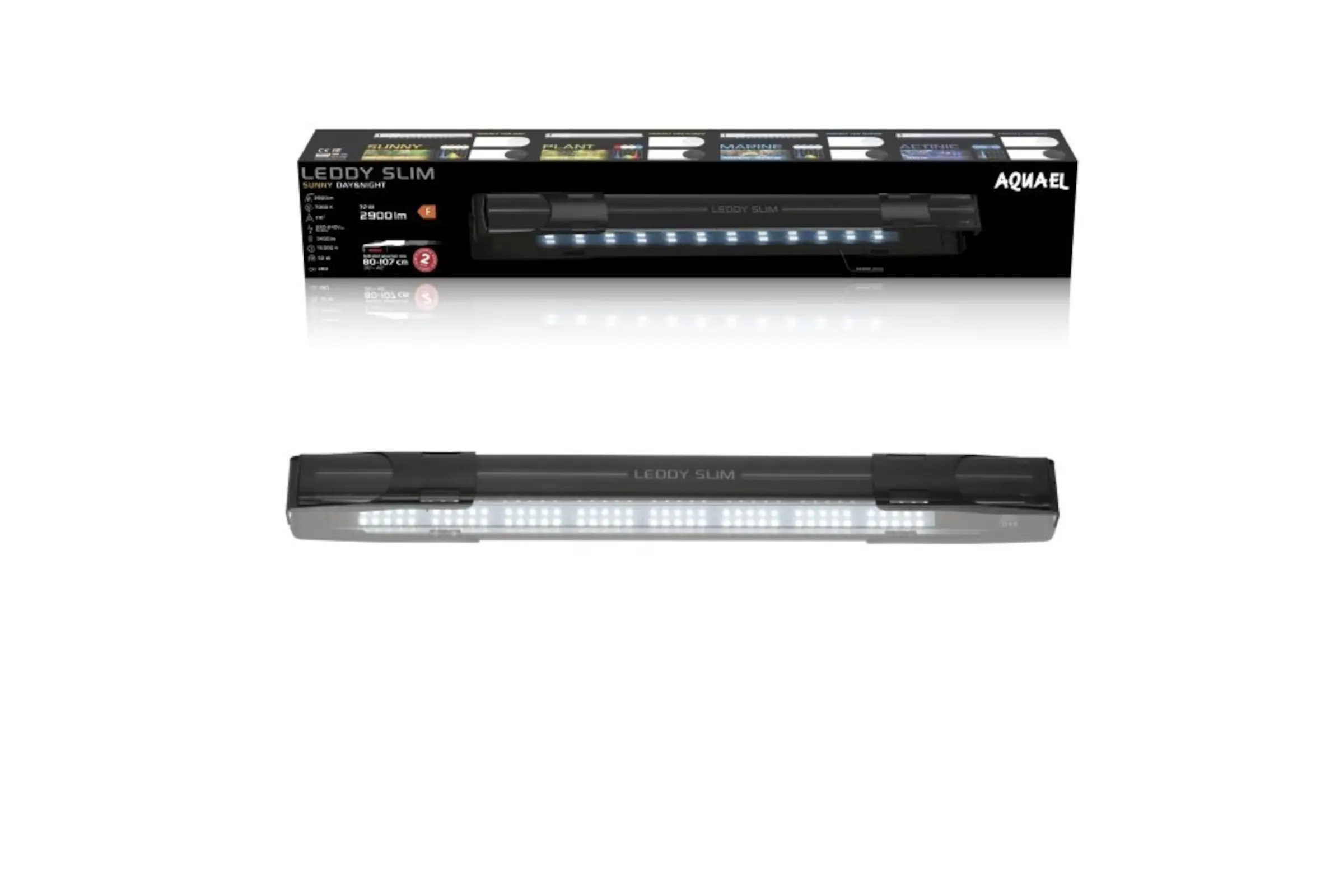 Aquael Leddy Slim, Sunny 2.0, noir, en 2 longueurs
