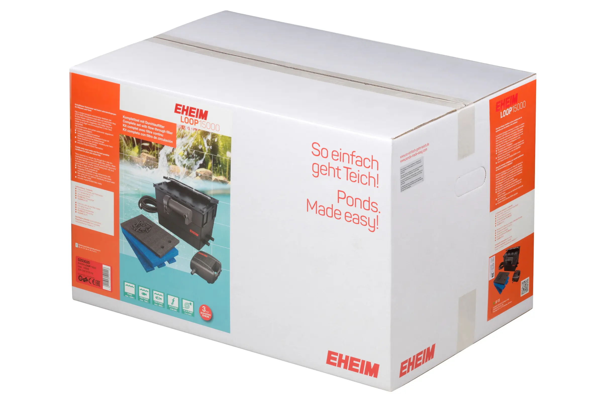 Eheim LOOP15000, set de filtre à passage pour bassin avec UVC